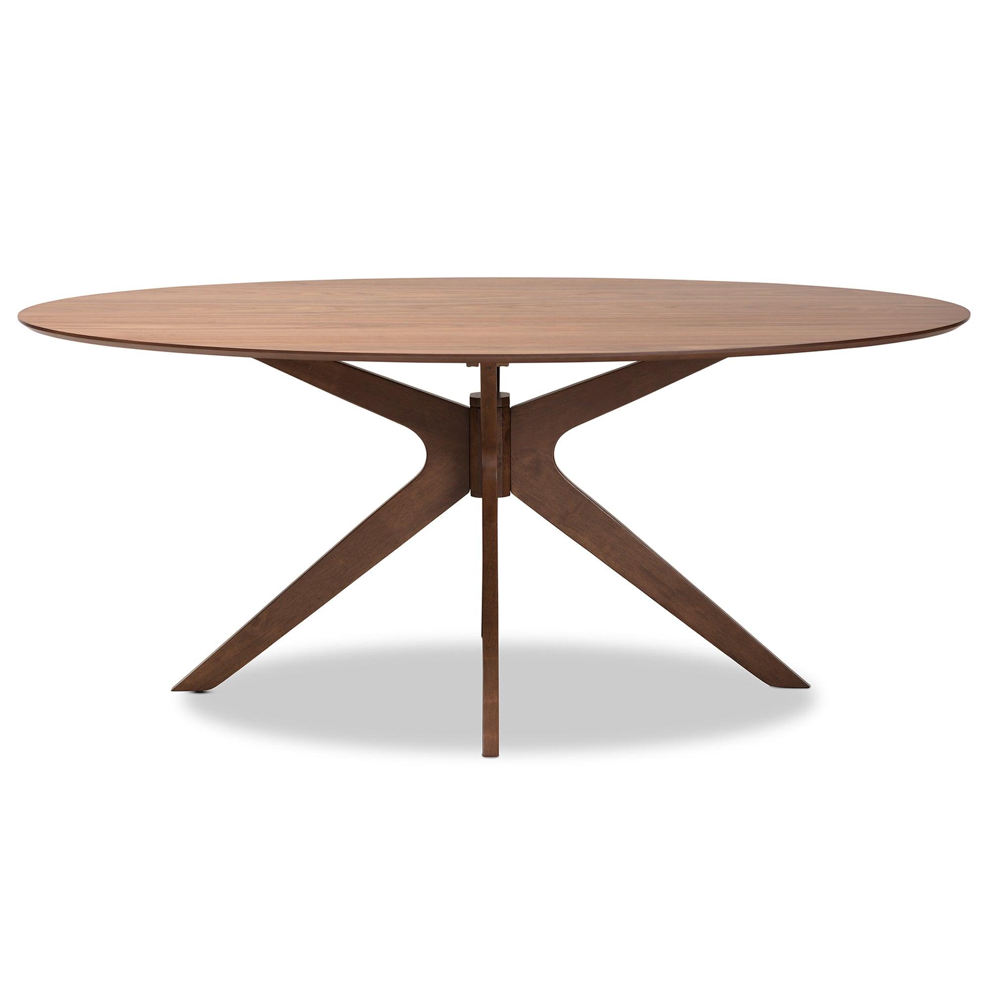 Monte Mid-Century Modern Finished Wood 71-Inch Oval Dining Table