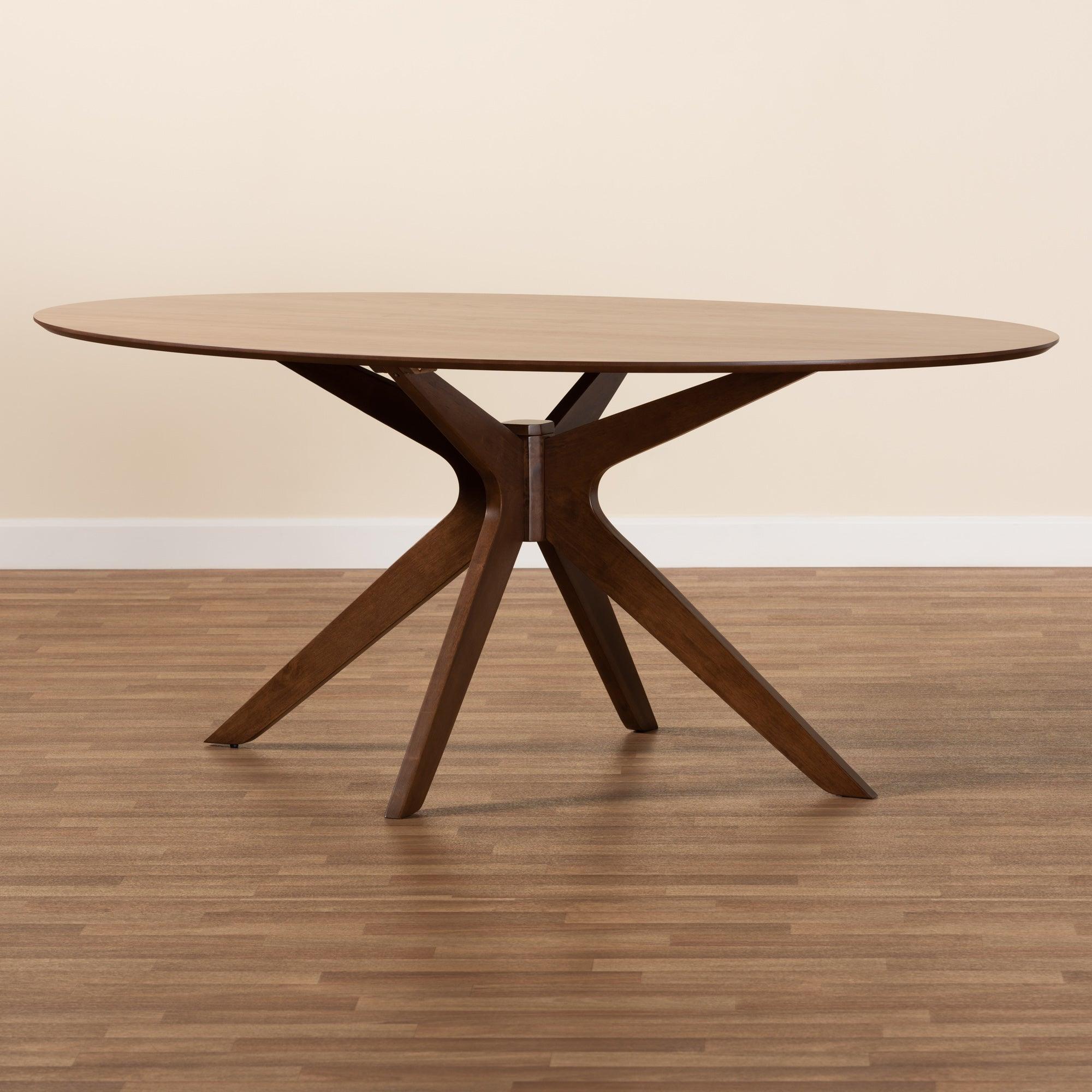 Monte Mid-Century Modern Finished Wood 71-Inch Oval Dining Table