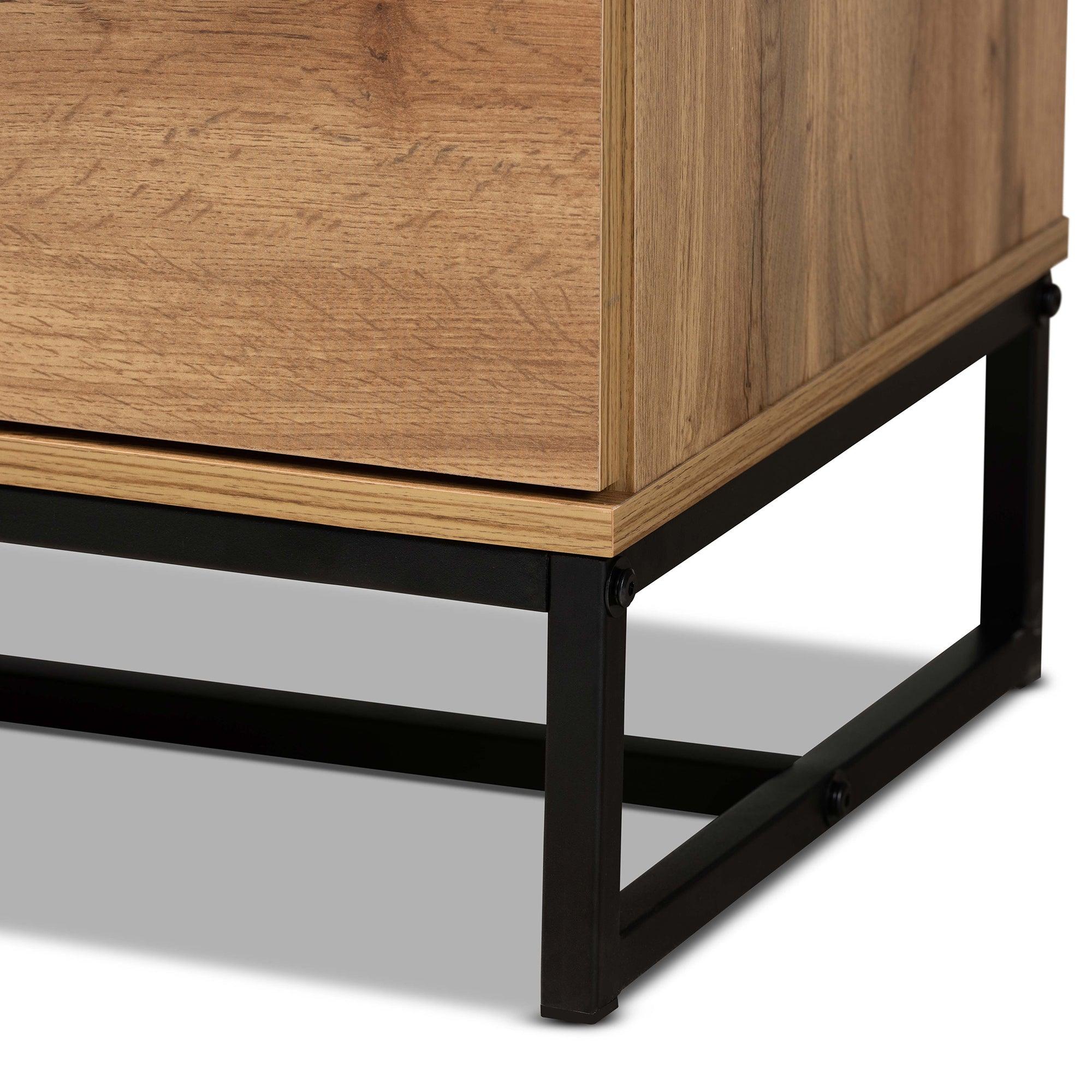 Franklin Modern and Contemporary Finished Wood and Finished Metal 5-Drawer Bedroom Chest