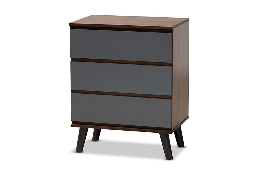 Roldan Modern and Contemporary Two-Tone and Finished Wood 3-Drawer Bedroom Chest