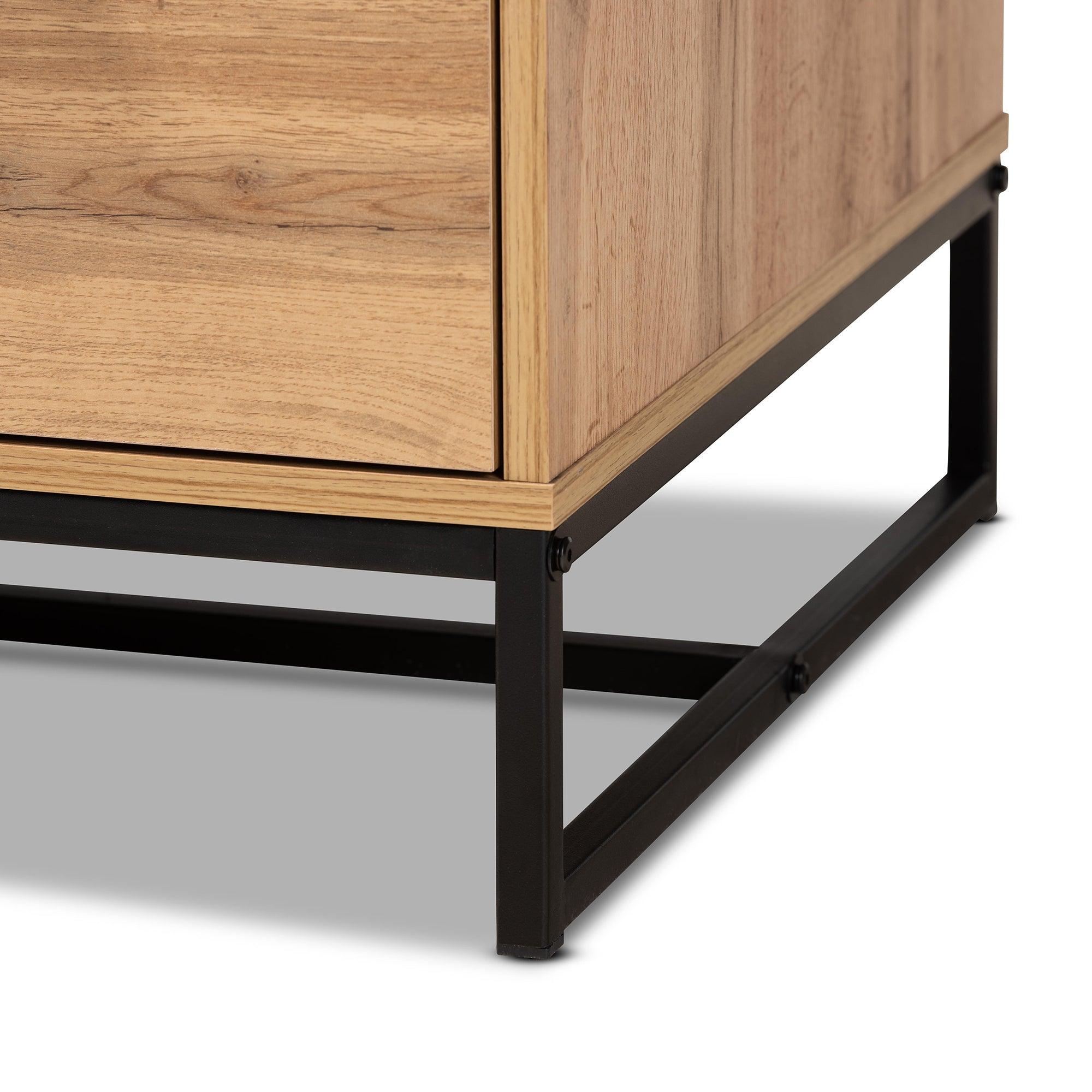 Franklin Modern and Contemporary Finished Wood and Finished Metal 2-Drawer Coffee Table