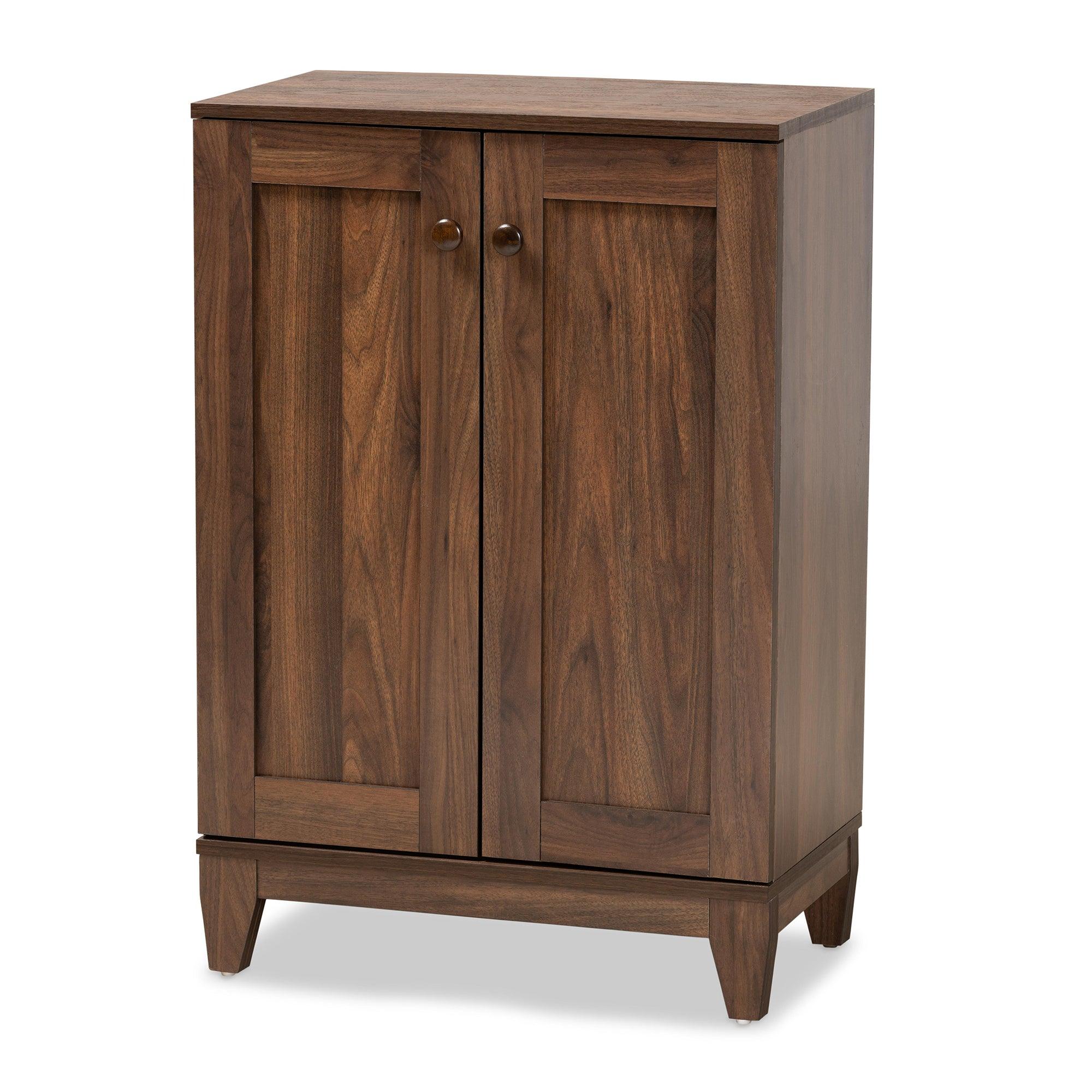 Nissa Modern and Contemporary Finished Wood 2-Door Shoe Storage Cabinet