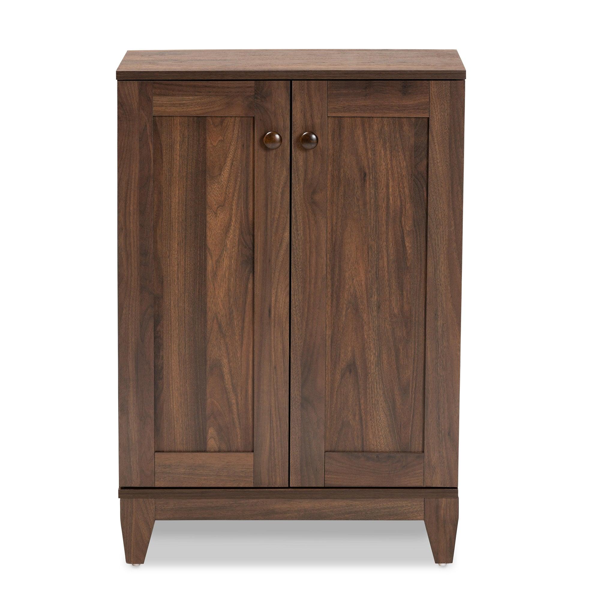 Nissa Modern and Contemporary Finished Wood 2-Door Shoe Storage Cabinet