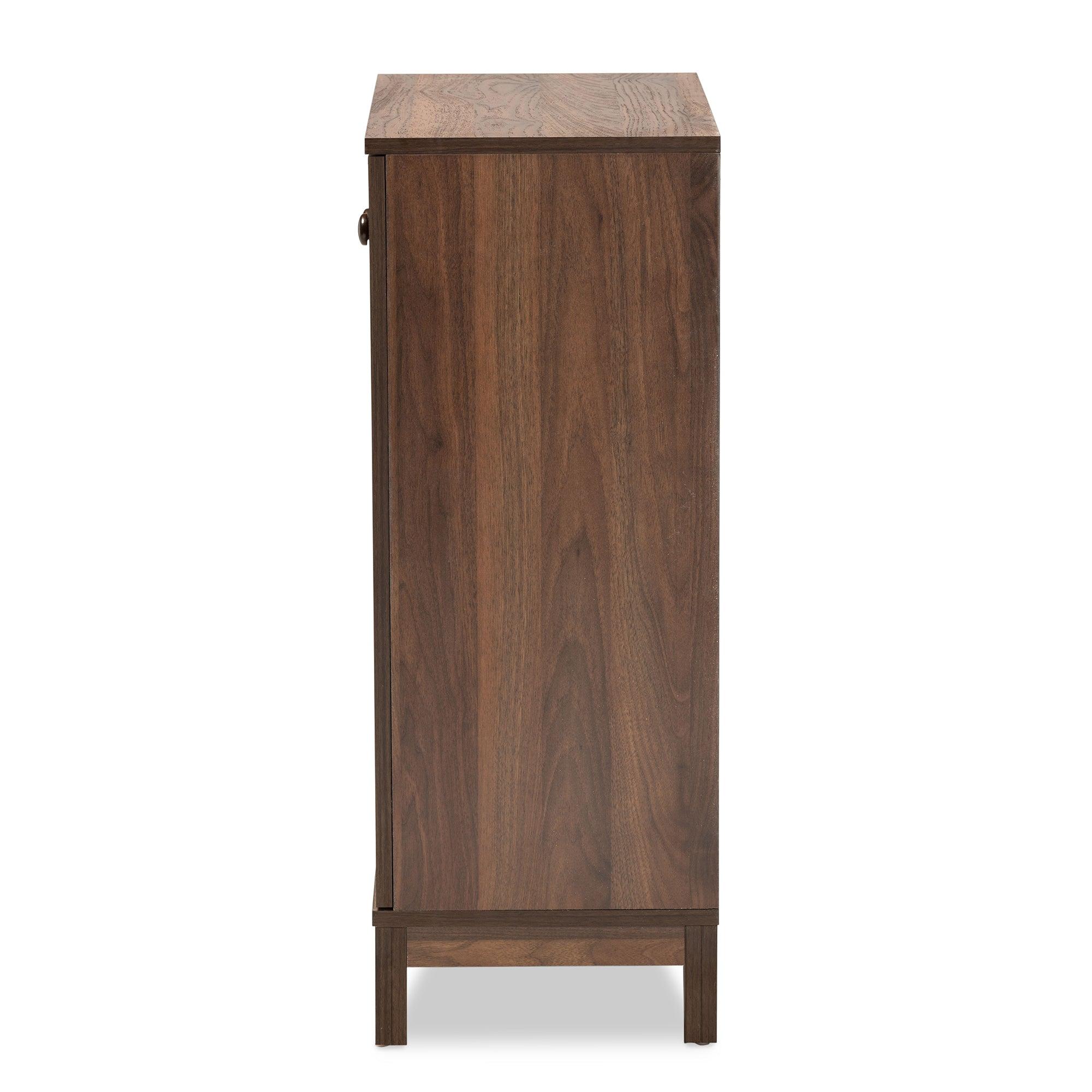 Nissa Modern and Contemporary Finished Wood 2-Door Shoe Storage Cabinet