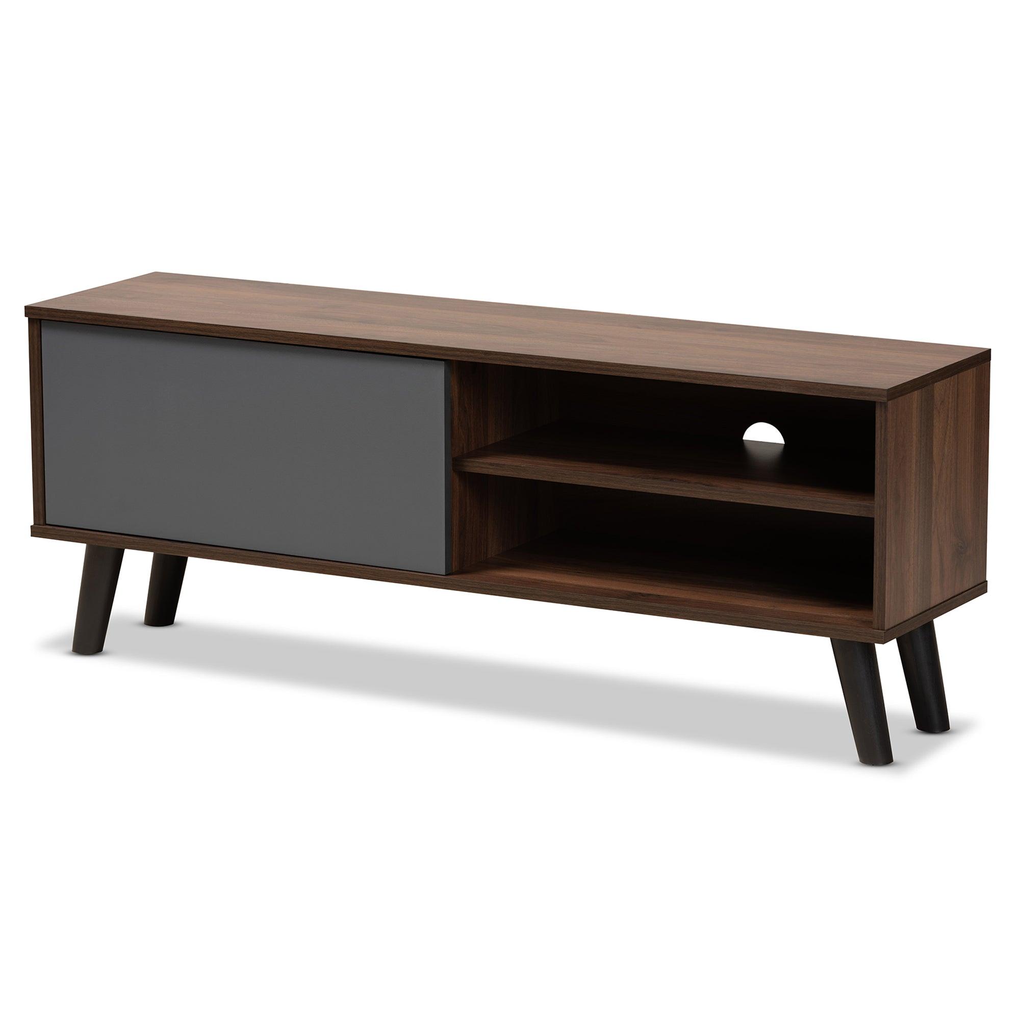 Mallory Modern and Contemporary Two-Tone and Finished Wood TV Stand