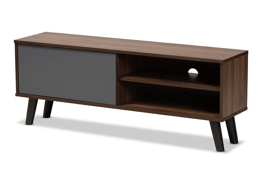 Mallory Modern and Contemporary Two-Tone and Finished Wood TV Stand