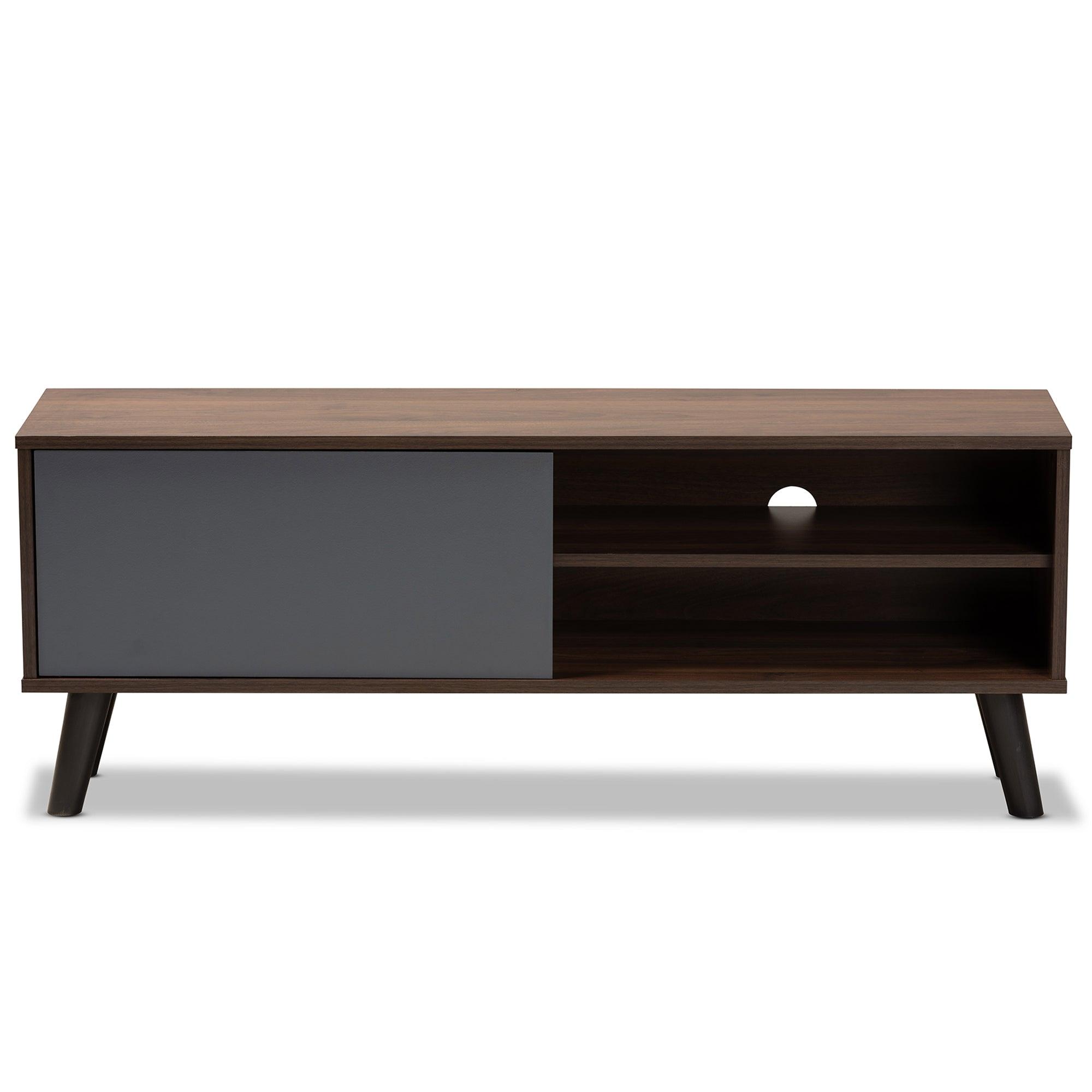 Mallory Modern and Contemporary Two-Tone and Finished Wood TV Stand