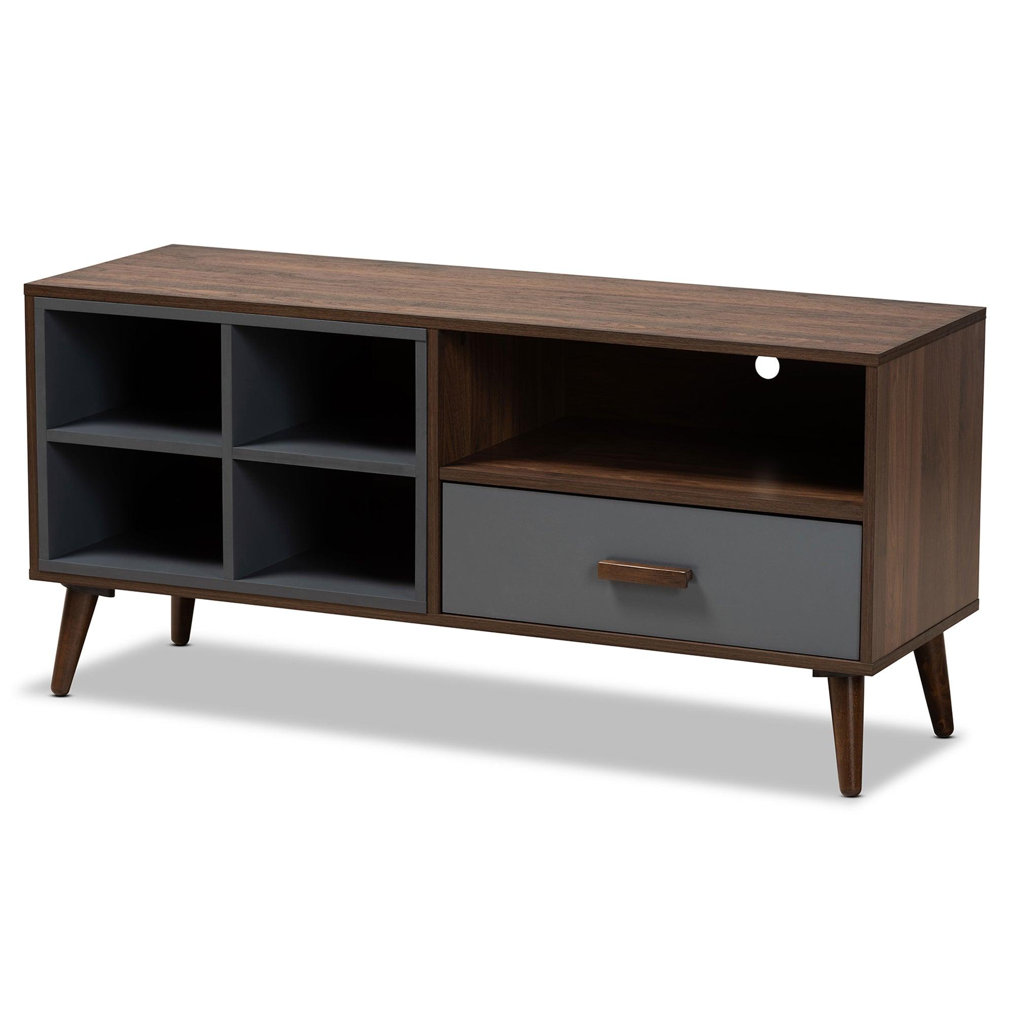 Garrick Modern and Contemporary Two-Tone and Finished Wood 1-Drawer TV Stand