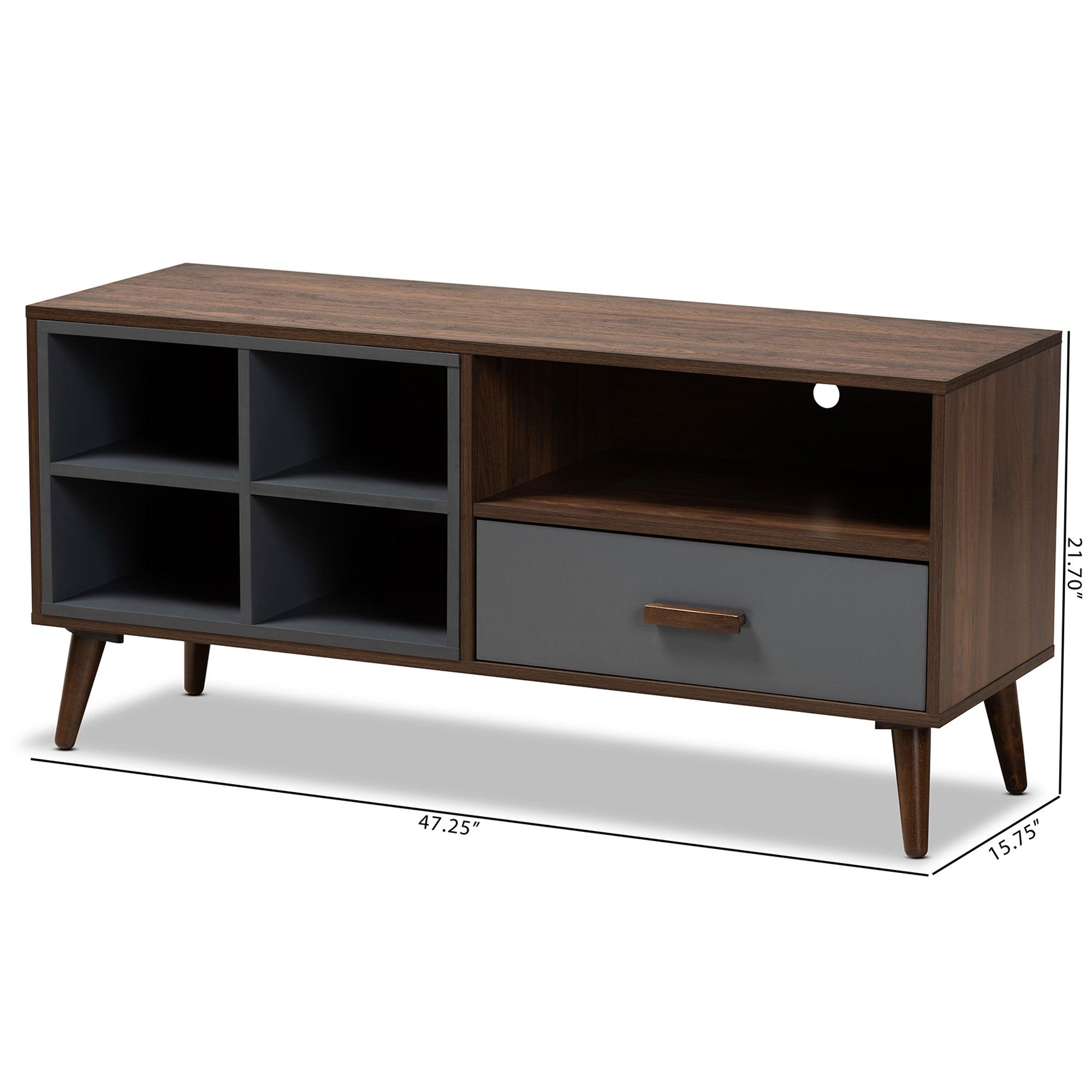 Garrick Modern and Contemporary Two-Tone and Finished Wood 1-Drawer TV Stand