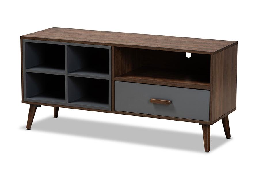 Garrick Modern and Contemporary Two-Tone and Finished Wood 1-Drawer TV Stand