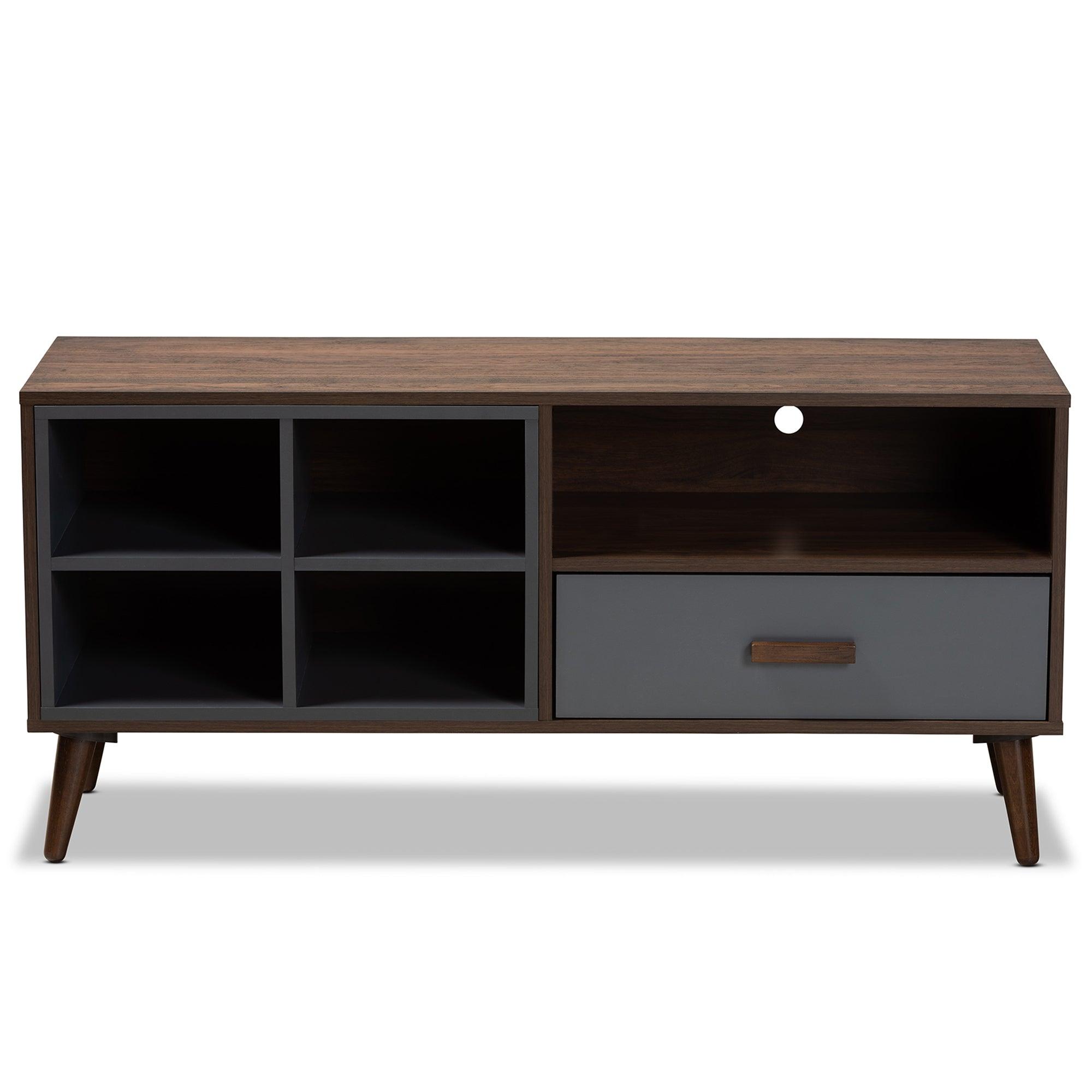 Garrick Modern and Contemporary Two-Tone and Finished Wood 1-Drawer TV Stand