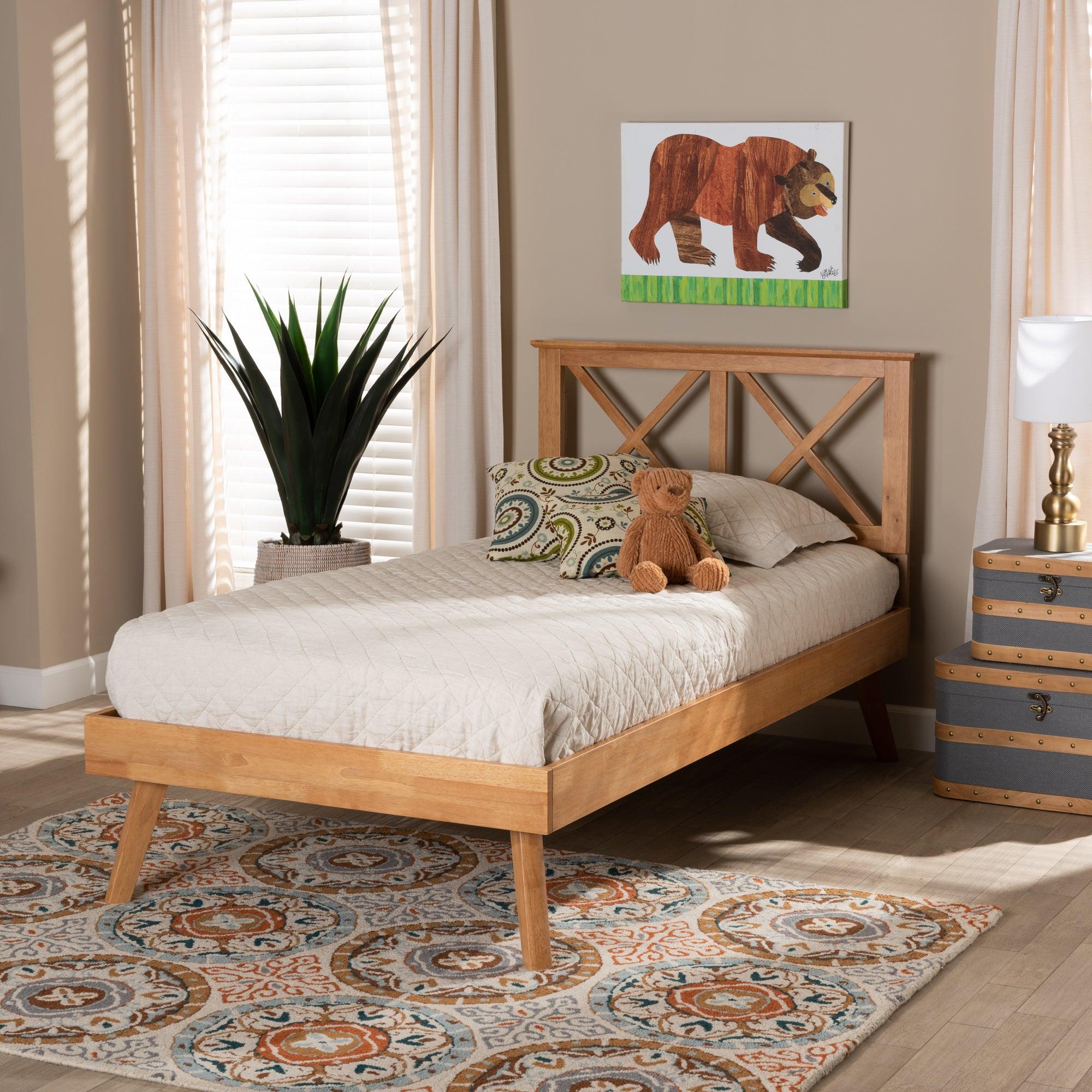 Galvin Modern and Contemporary Finished Wood Platform Bed