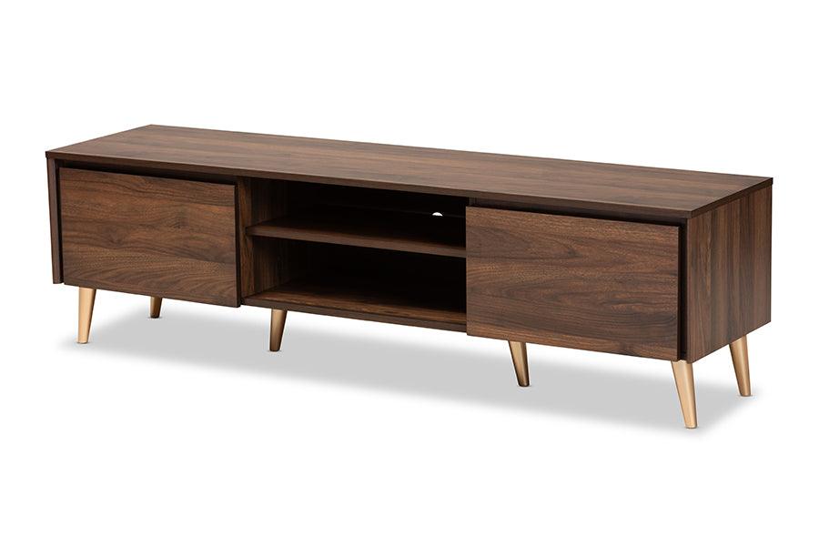 Landen Mid-Century Modern and Finished Wood TV Stand