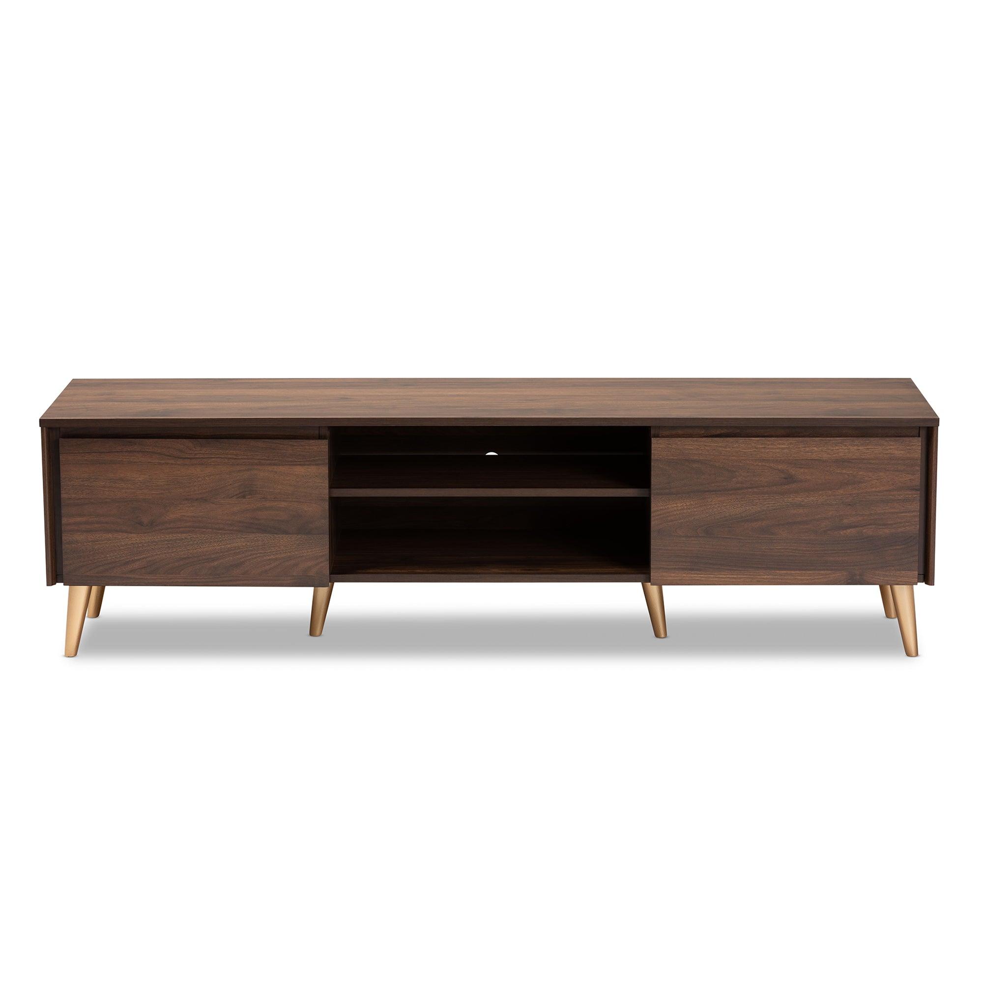 Landen Mid-Century Modern and Finished Wood TV Stand