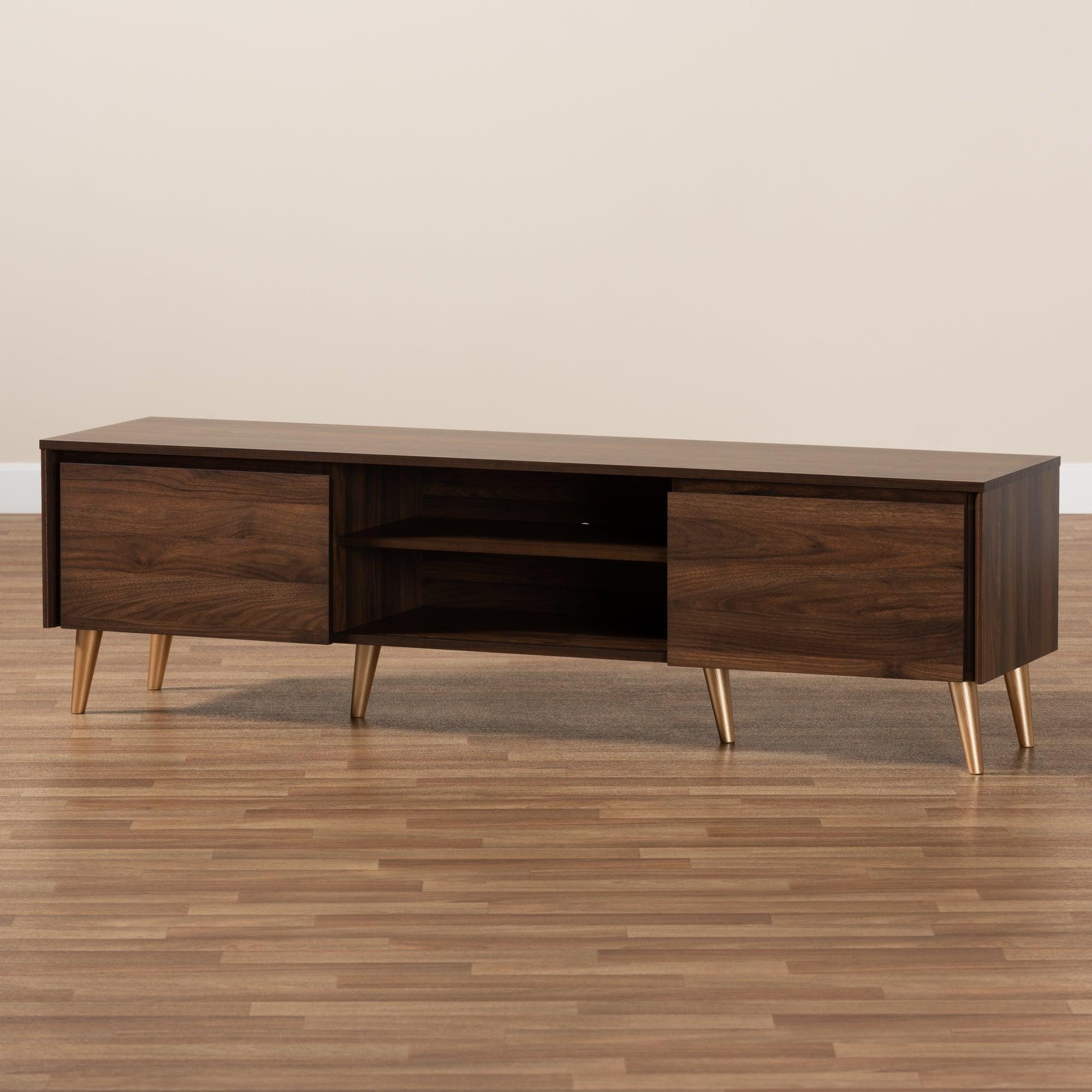 Landen Mid-Century Modern and Finished Wood TV Stand