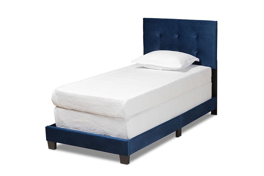 Caprice Modern and Contemporary Glam Velvet Fabric Upholstered Panel Bed