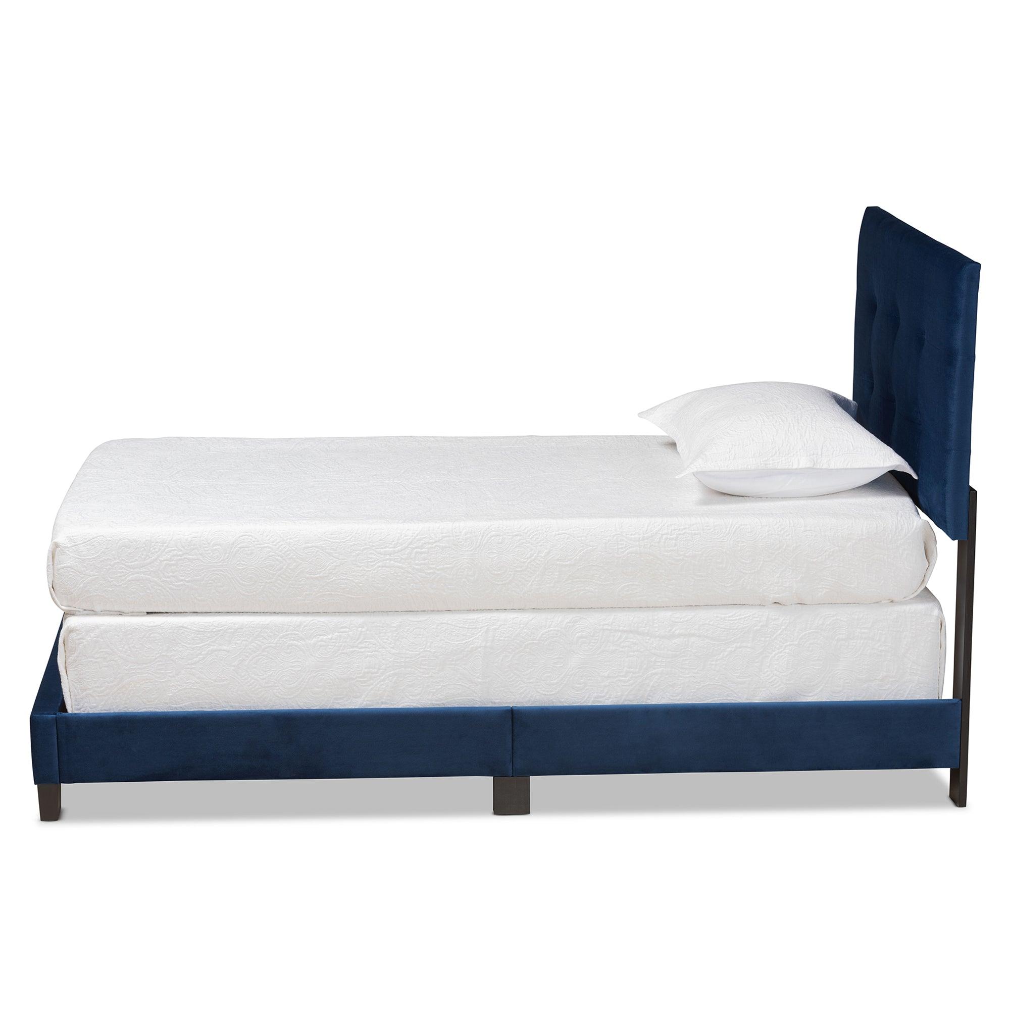 Caprice Modern and Contemporary Glam Velvet Fabric Upholstered Panel Bed