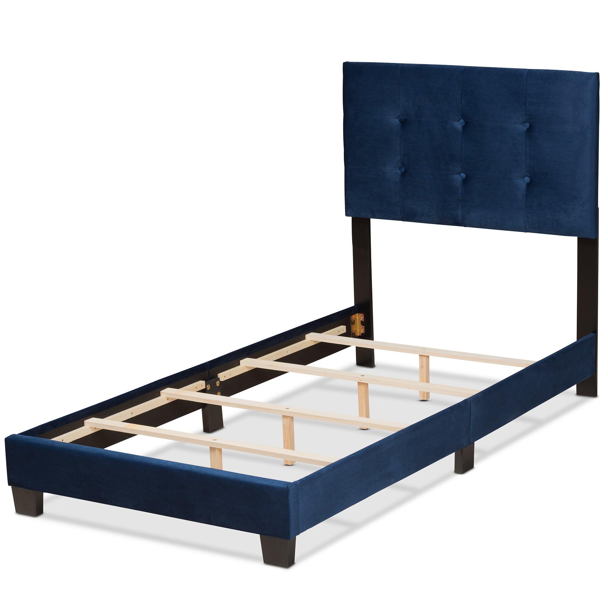 Caprice Modern and Contemporary Glam Velvet Fabric Upholstered Panel Bed