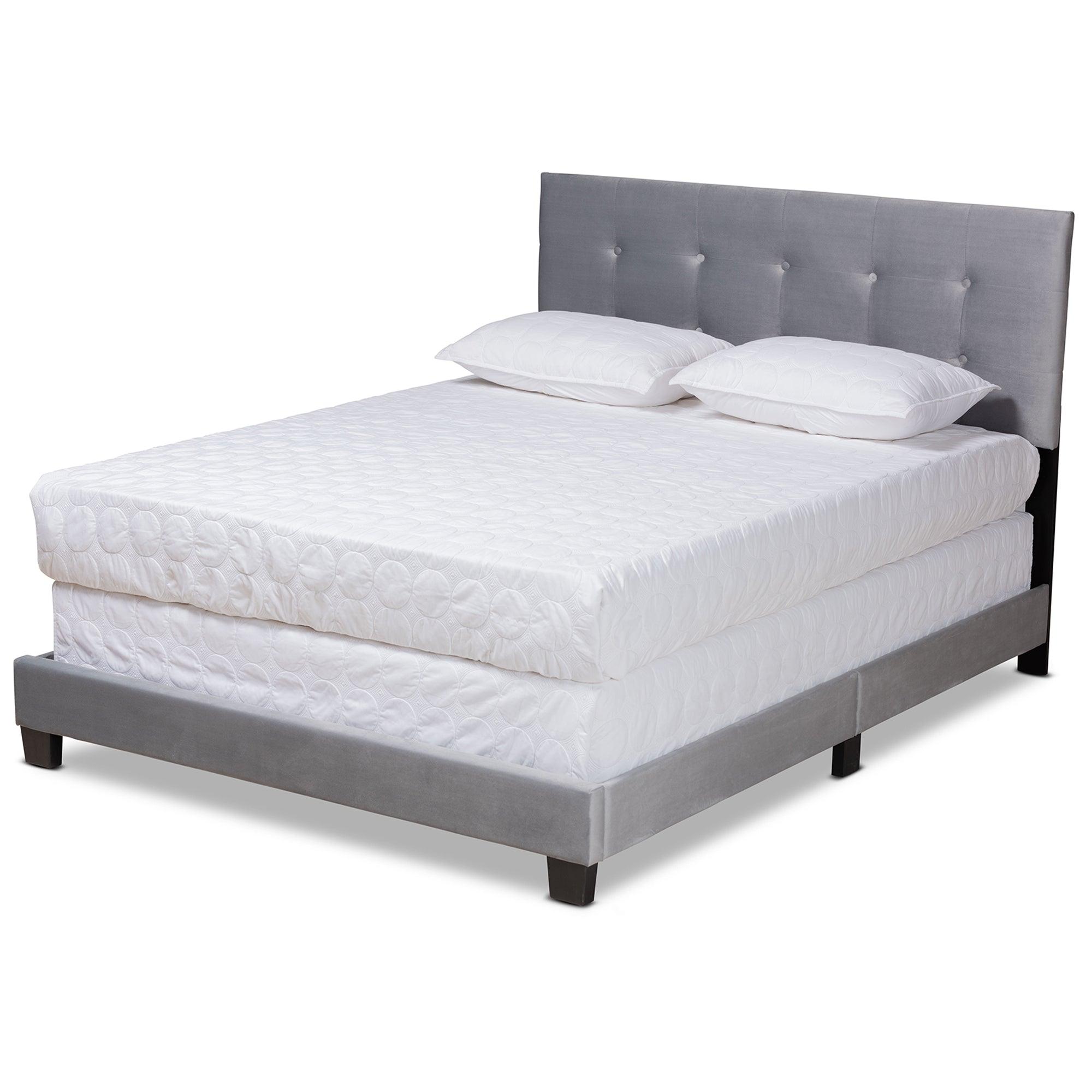 Caprice Modern and Contemporary Glam Velvet Fabric Upholstered Panel Bed