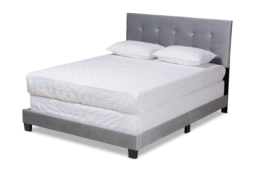 Caprice Modern and Contemporary Glam Velvet Fabric Upholstered Panel Bed