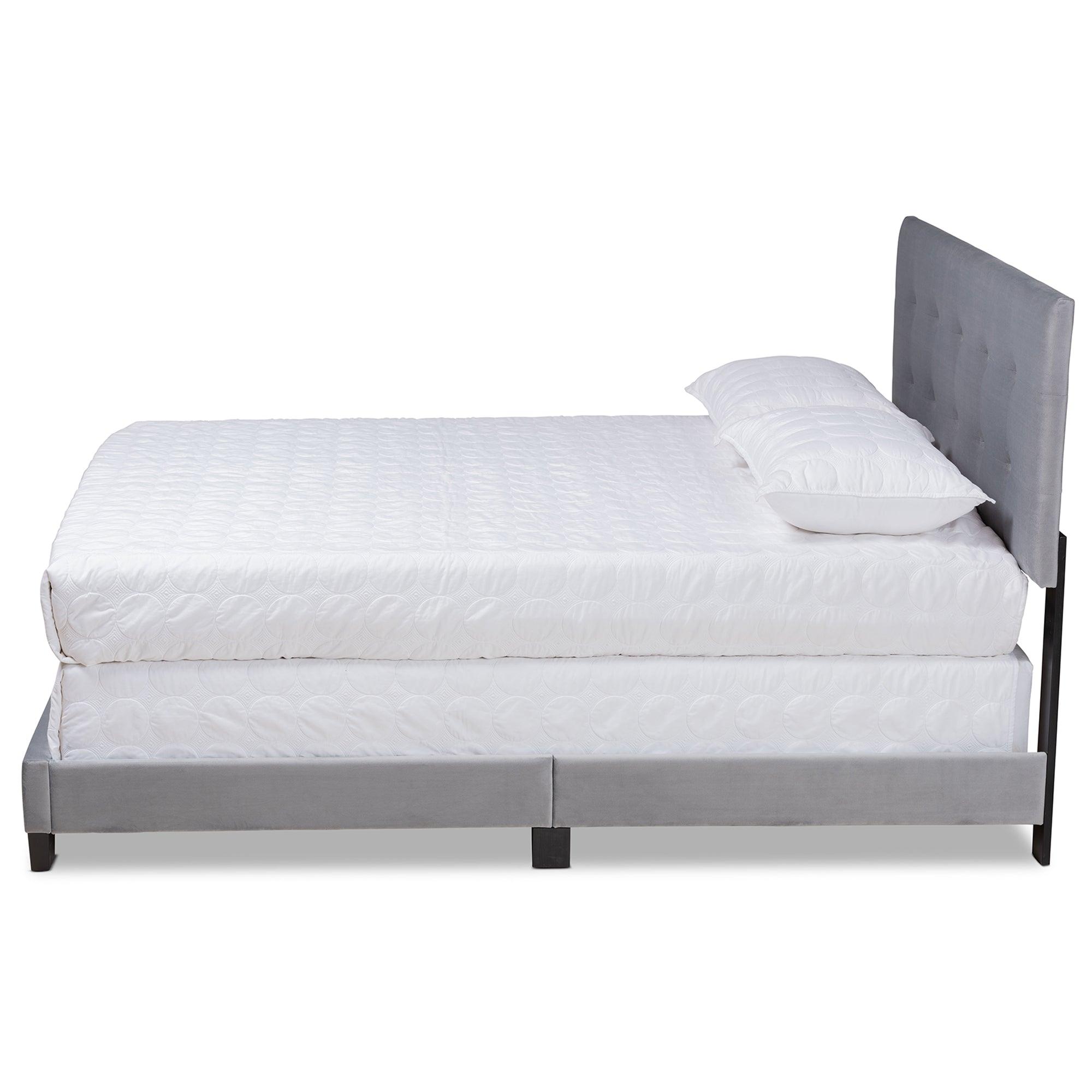 Caprice Modern and Contemporary Glam Velvet Fabric Upholstered Panel Bed