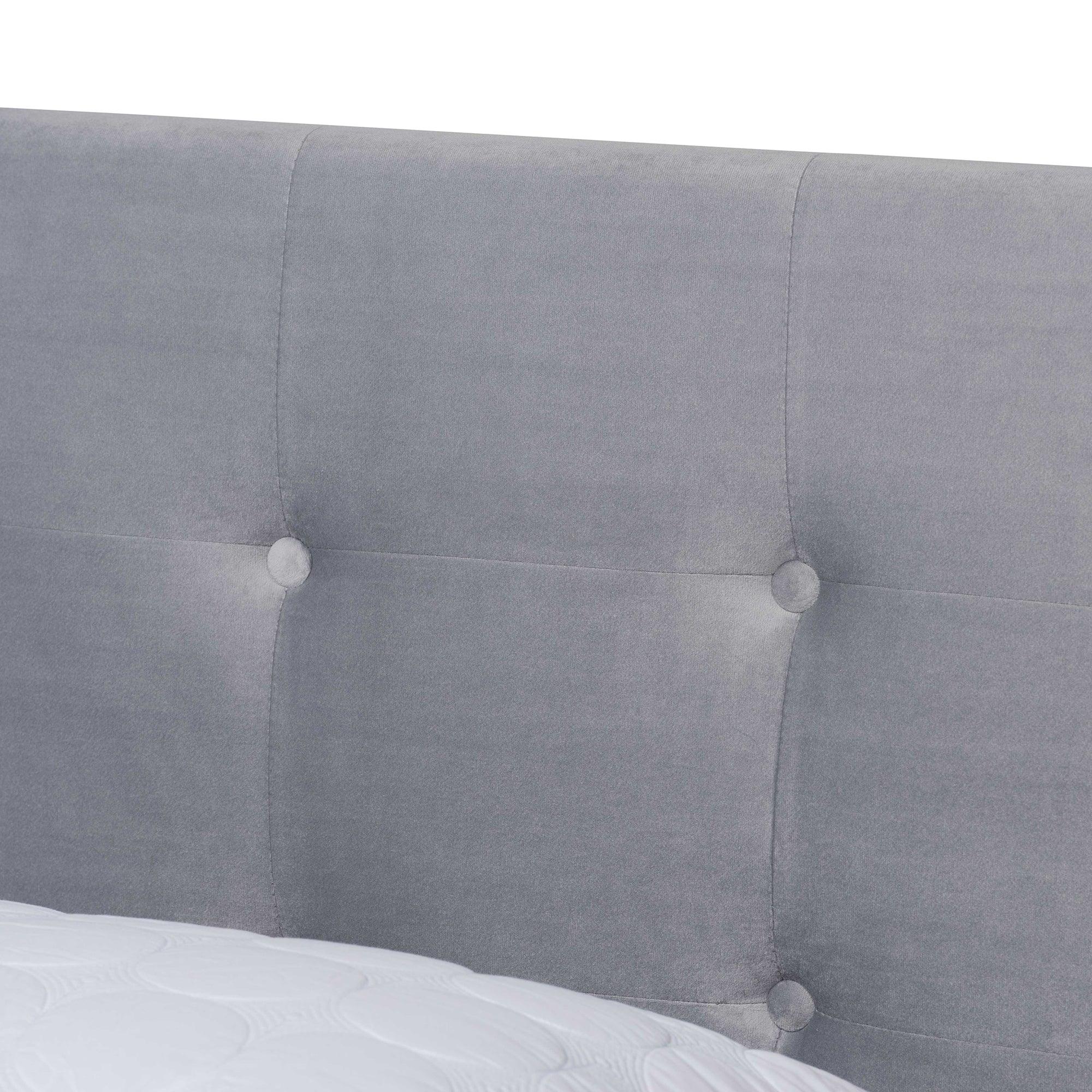 Caprice Modern and Contemporary Glam Velvet Fabric Upholstered Panel Bed