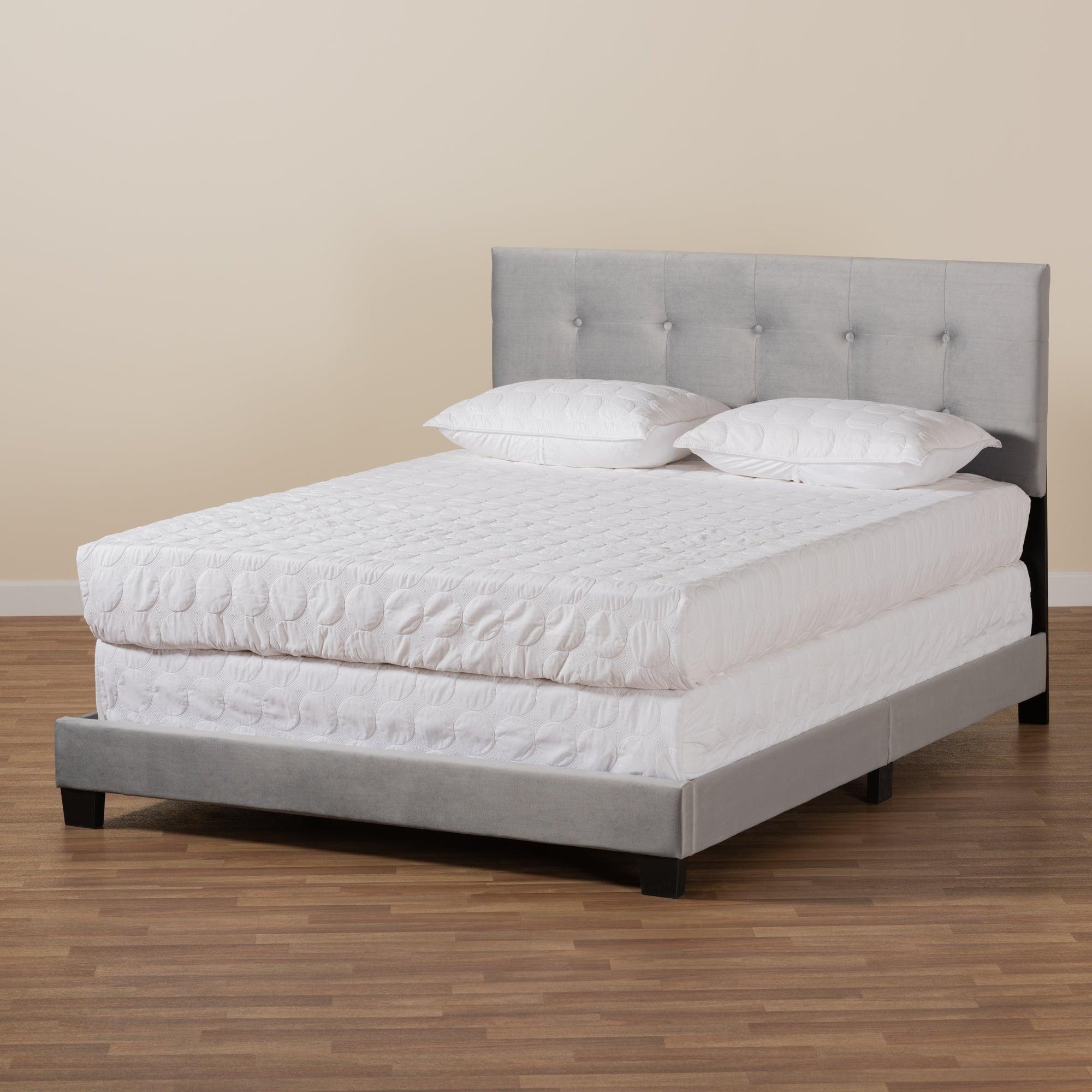 Caprice Modern and Contemporary Glam Velvet Fabric Upholstered Panel Bed