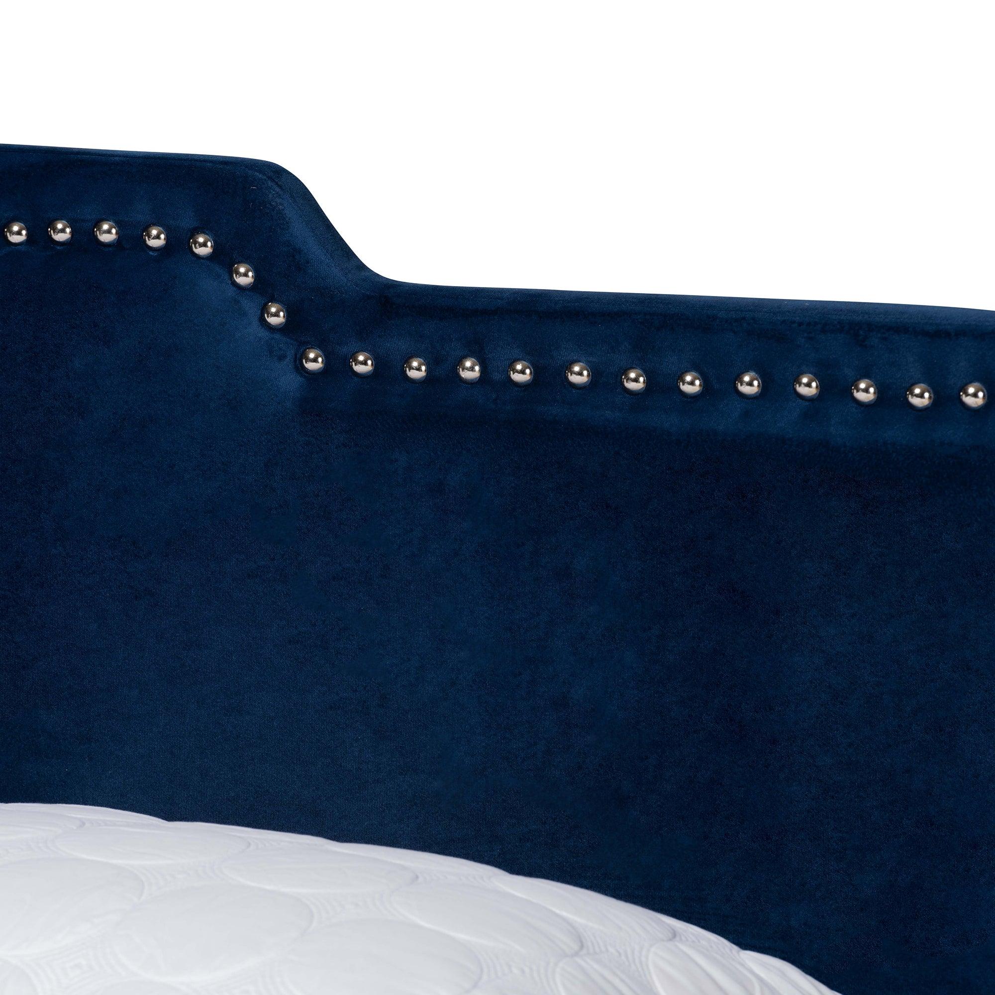 Benjen Modern and Contemporary Glam Velvet Fabric Upholstered Panel Bed