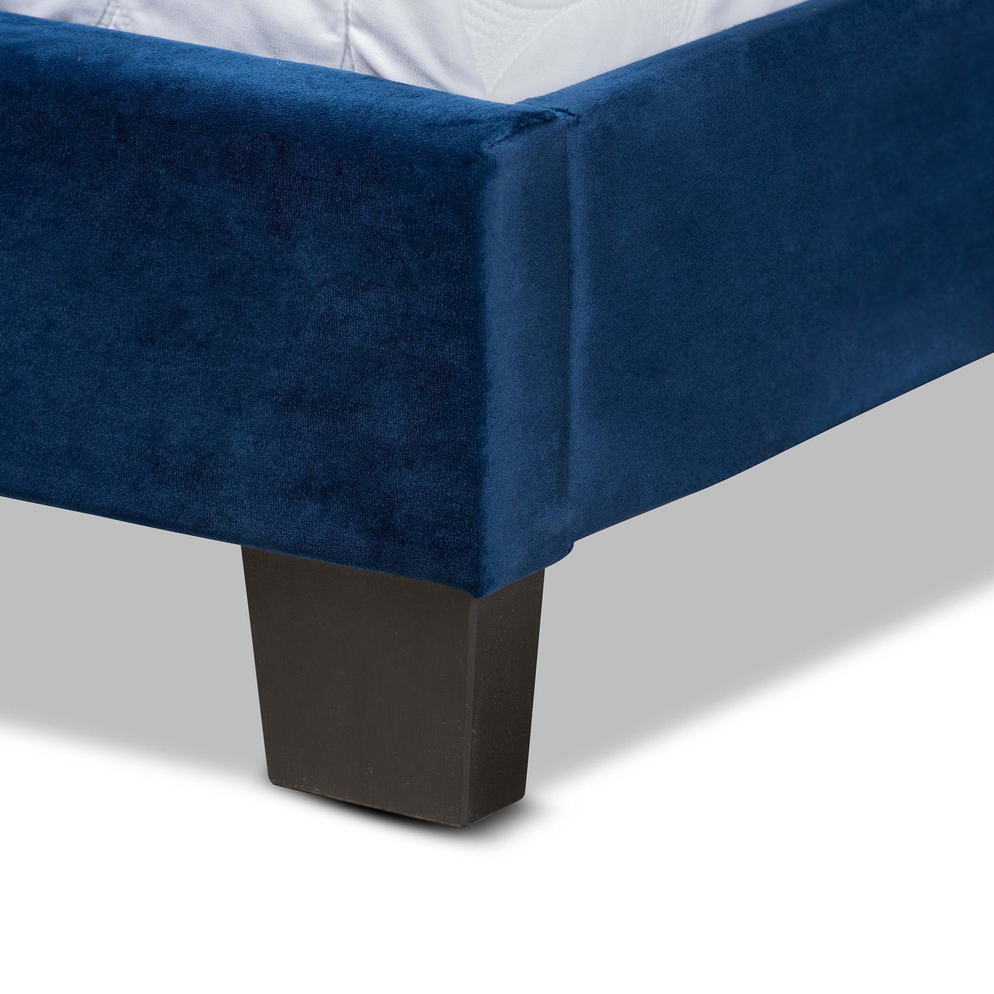 Benjen Modern and Contemporary Glam Velvet Fabric Upholstered Panel Bed