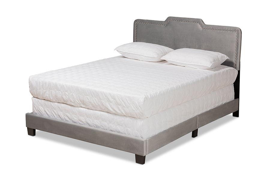 Benjen Modern and Contemporary Glam Velvet Fabric Upholstered Panel Bed