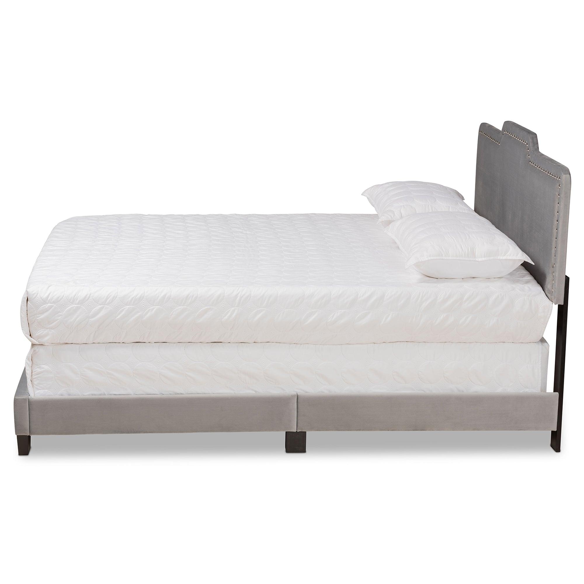 Benjen Modern and Contemporary Glam Velvet Fabric Upholstered Panel Bed