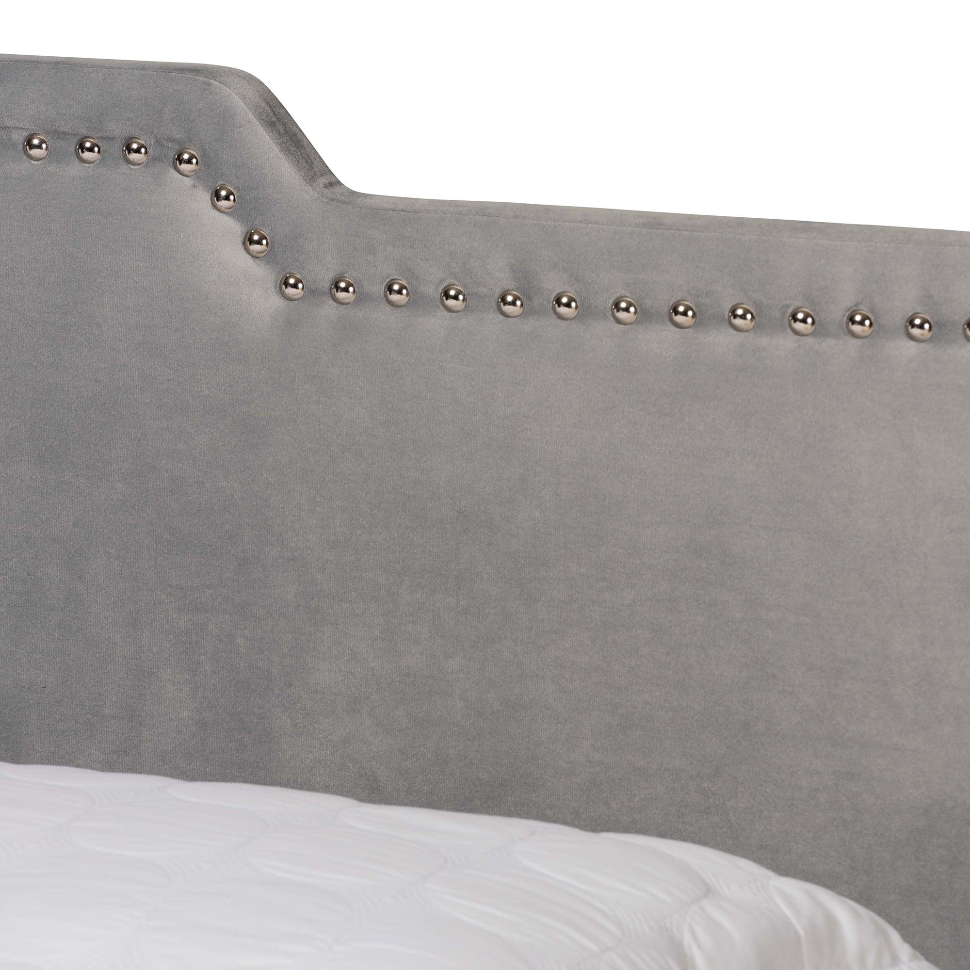 Benjen Modern and Contemporary Glam Velvet Fabric Upholstered Panel Bed