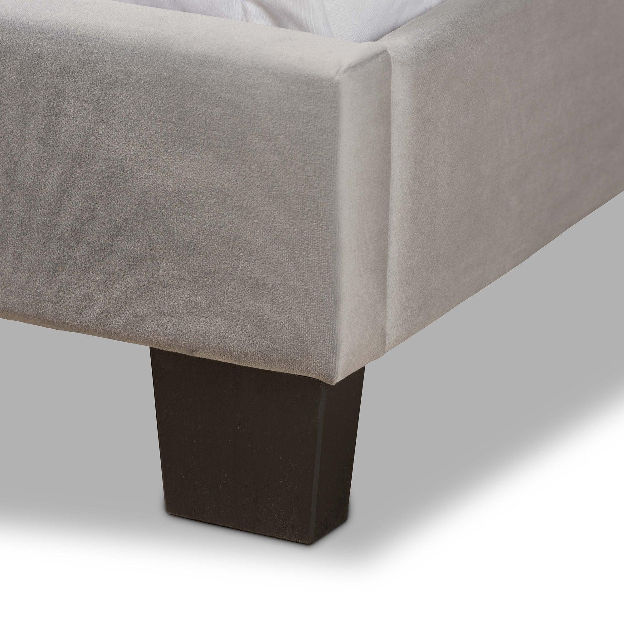 Benjen Modern and Contemporary Glam Velvet Fabric Upholstered Panel Bed