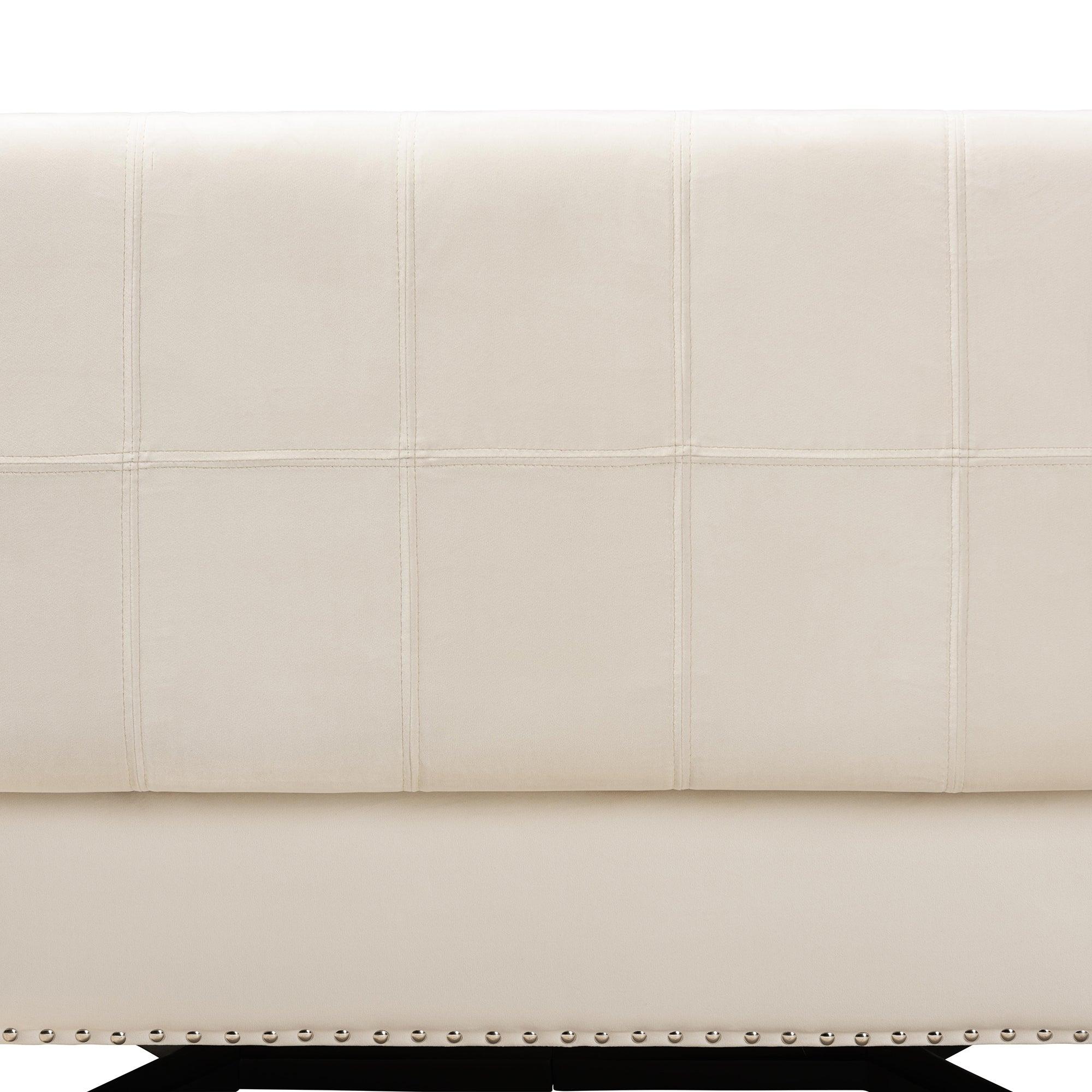 Esther Modern and Contemporary Velvet Fabric Upholstered and Finished Wood Storage Ottoman