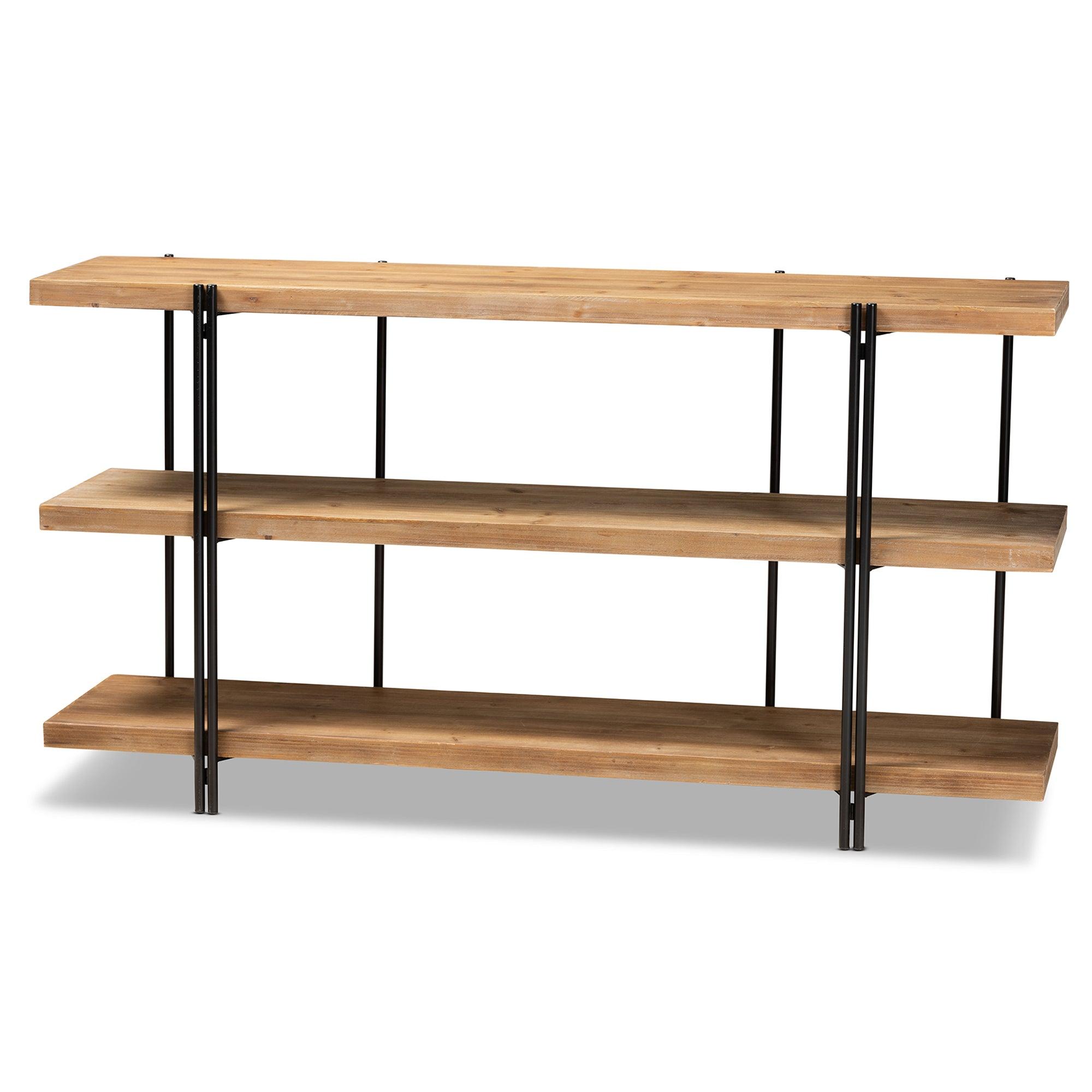 Tarah Modern Rustic and Industrial Finished Wood and Finished Metal Console Table