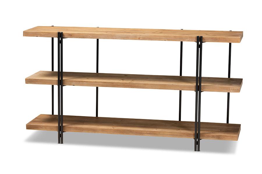 Tarah Modern Rustic and Industrial Finished Wood and Finished Metal Console Table