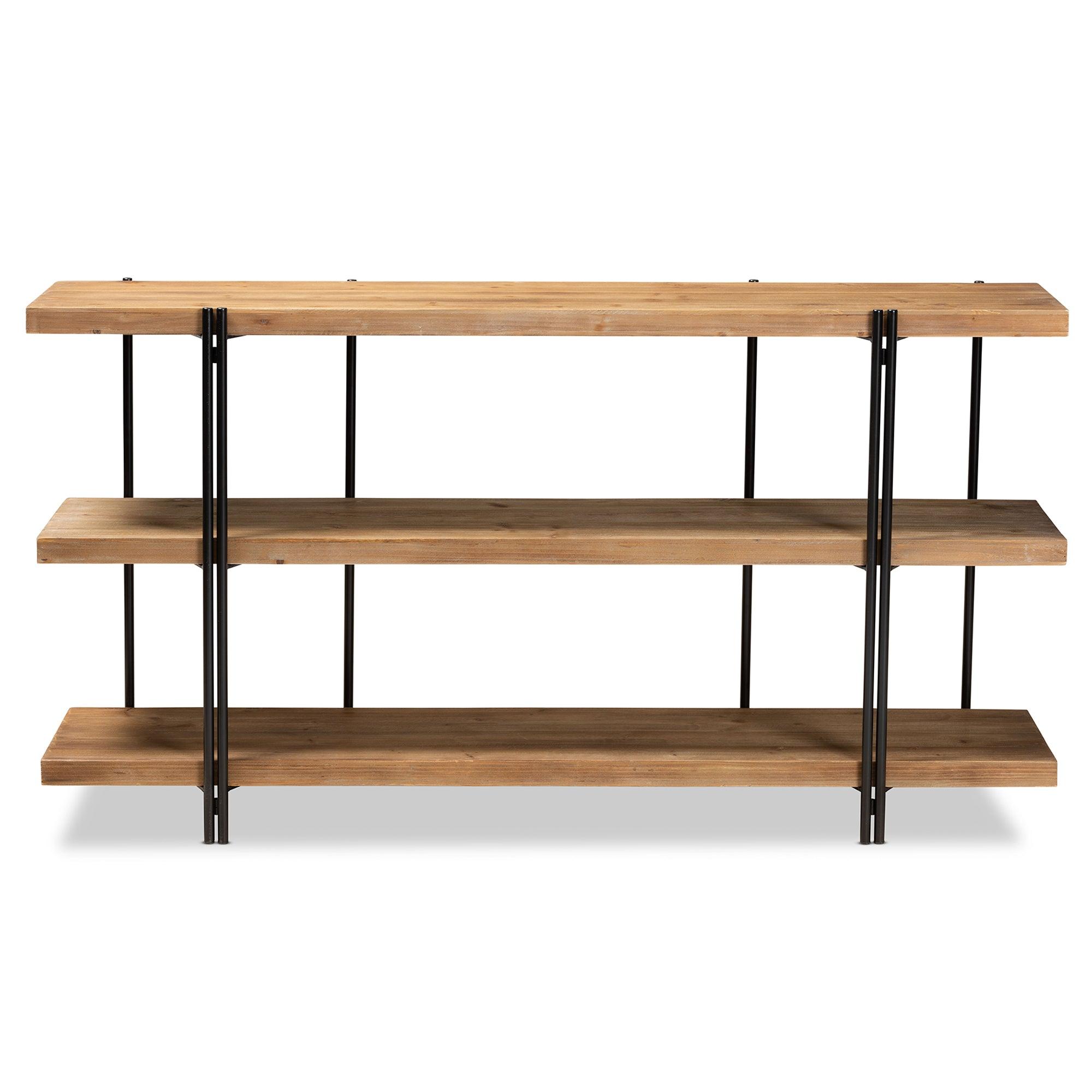 Tarah Modern Rustic and Industrial Finished Wood and Finished Metal Console Table