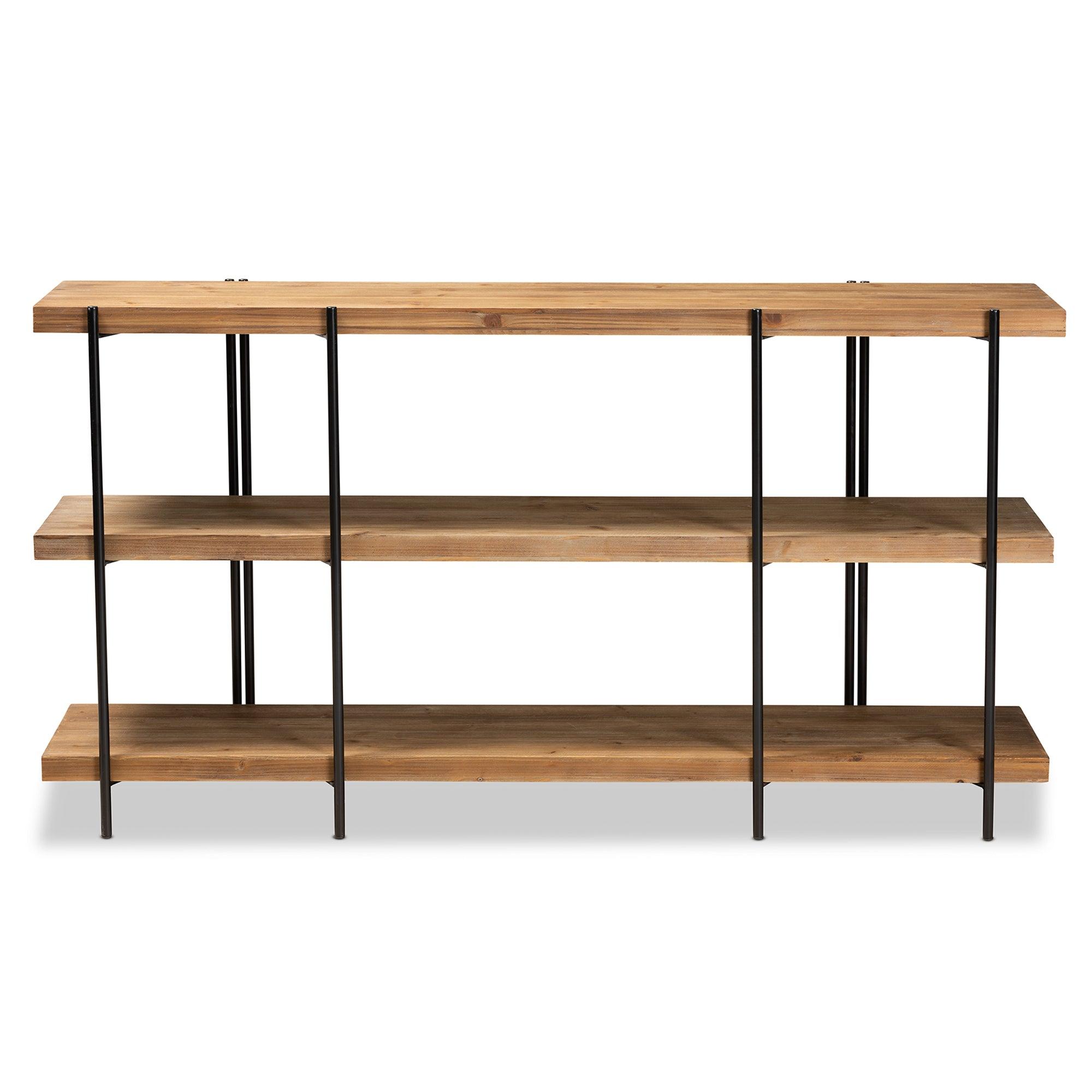 Tarah Modern Rustic and Industrial Finished Wood and Finished Metal Console Table