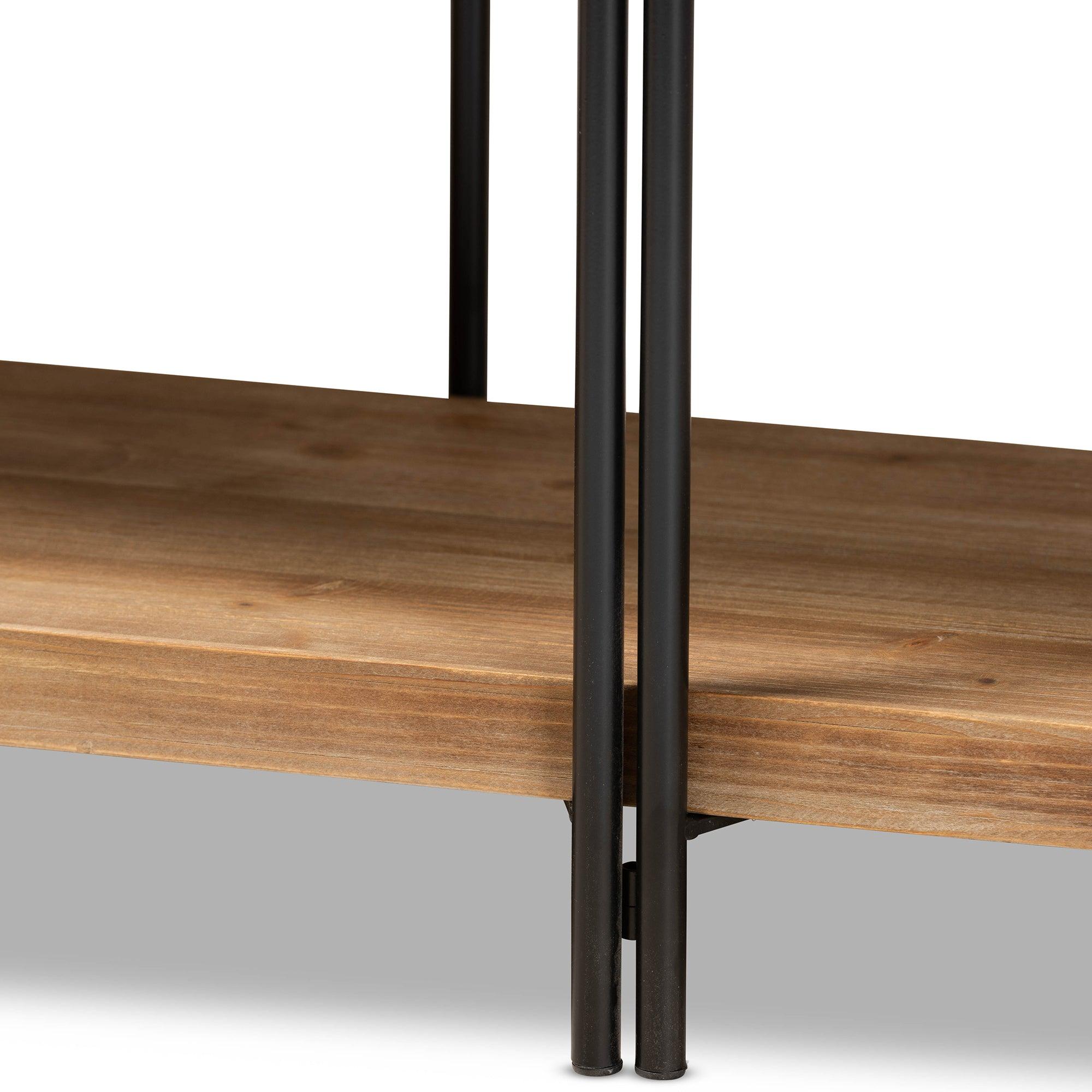 Tarah Modern Rustic and Industrial Finished Wood and Finished Metal Console Table