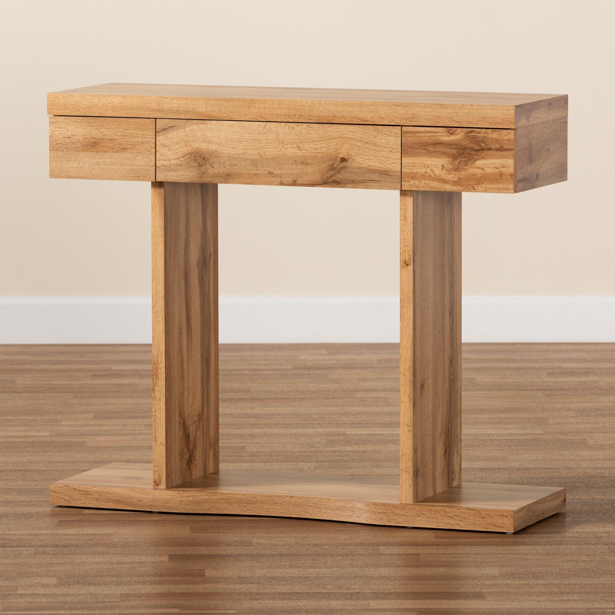 Otis Modern and Contemporary Finished Wood 3-Drawer Console Table