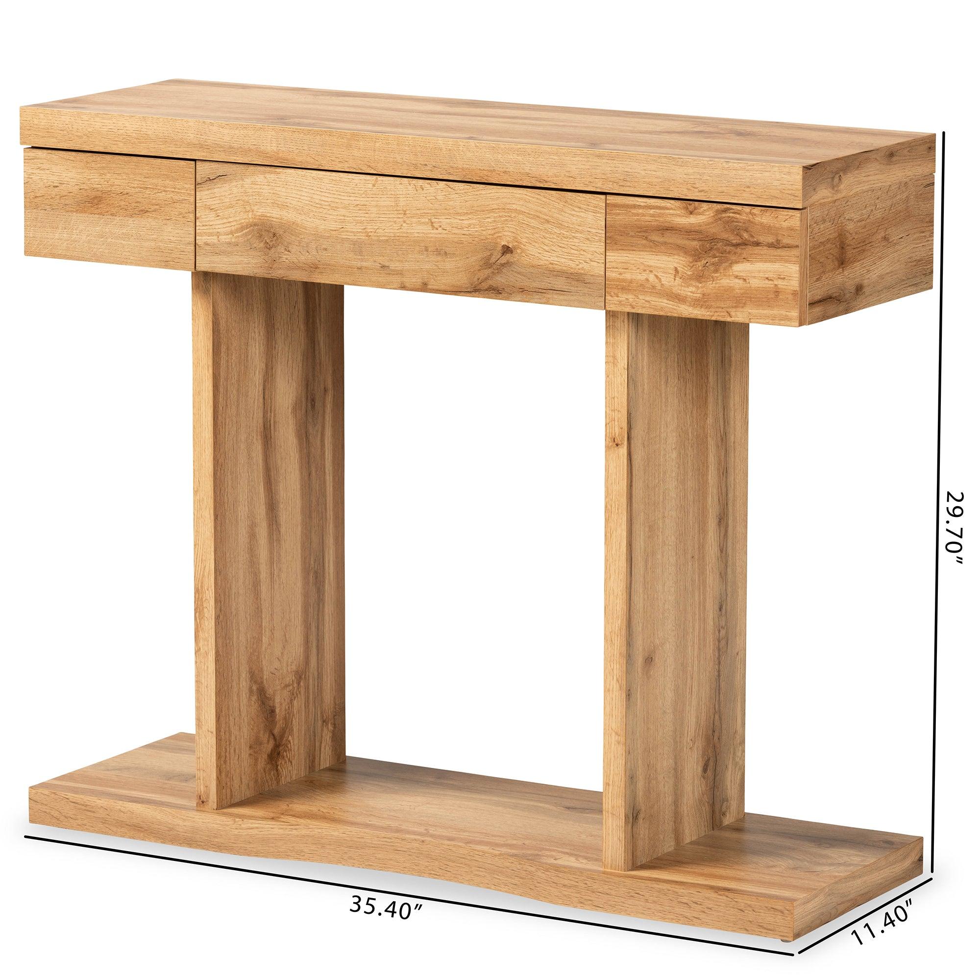 Otis Modern and Contemporary Finished Wood 3-Drawer Console Table