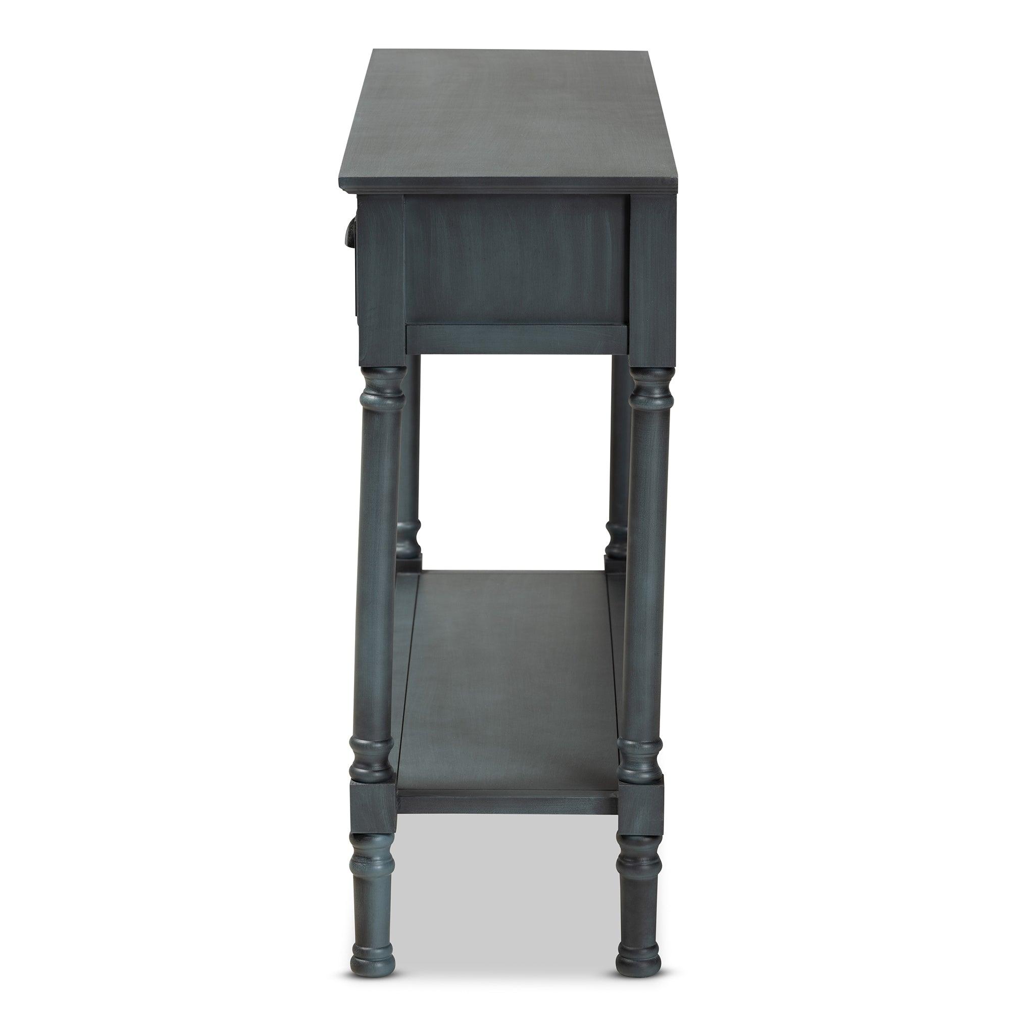 Garvey French Provincial Dark Wood 3-Drawer Entryway Console Table