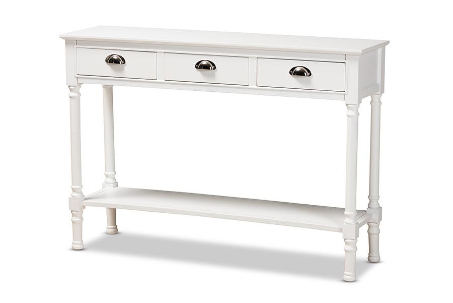 Garvey French Provincial Finished Wood 3-Drawer Entryway Console Table