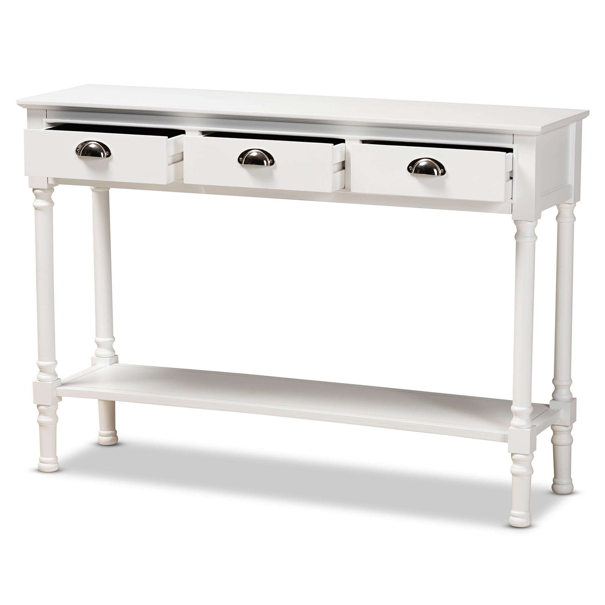 Garvey French Provincial Finished Wood 3-Drawer Entryway Console Table