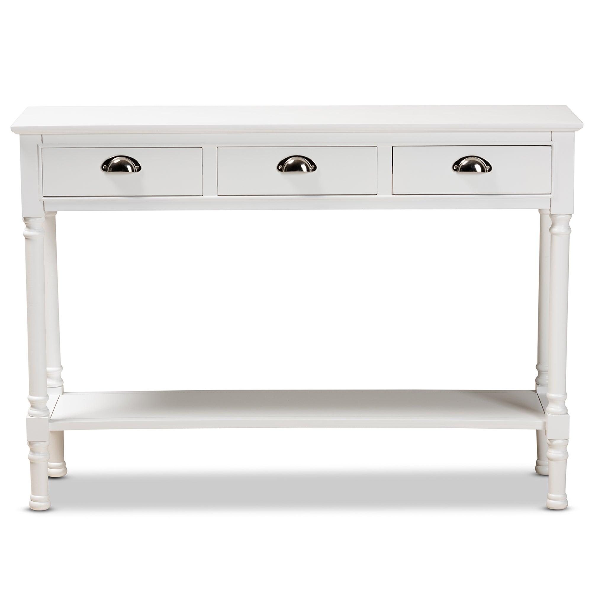 Garvey French Provincial Finished Wood 3-Drawer Entryway Console Table