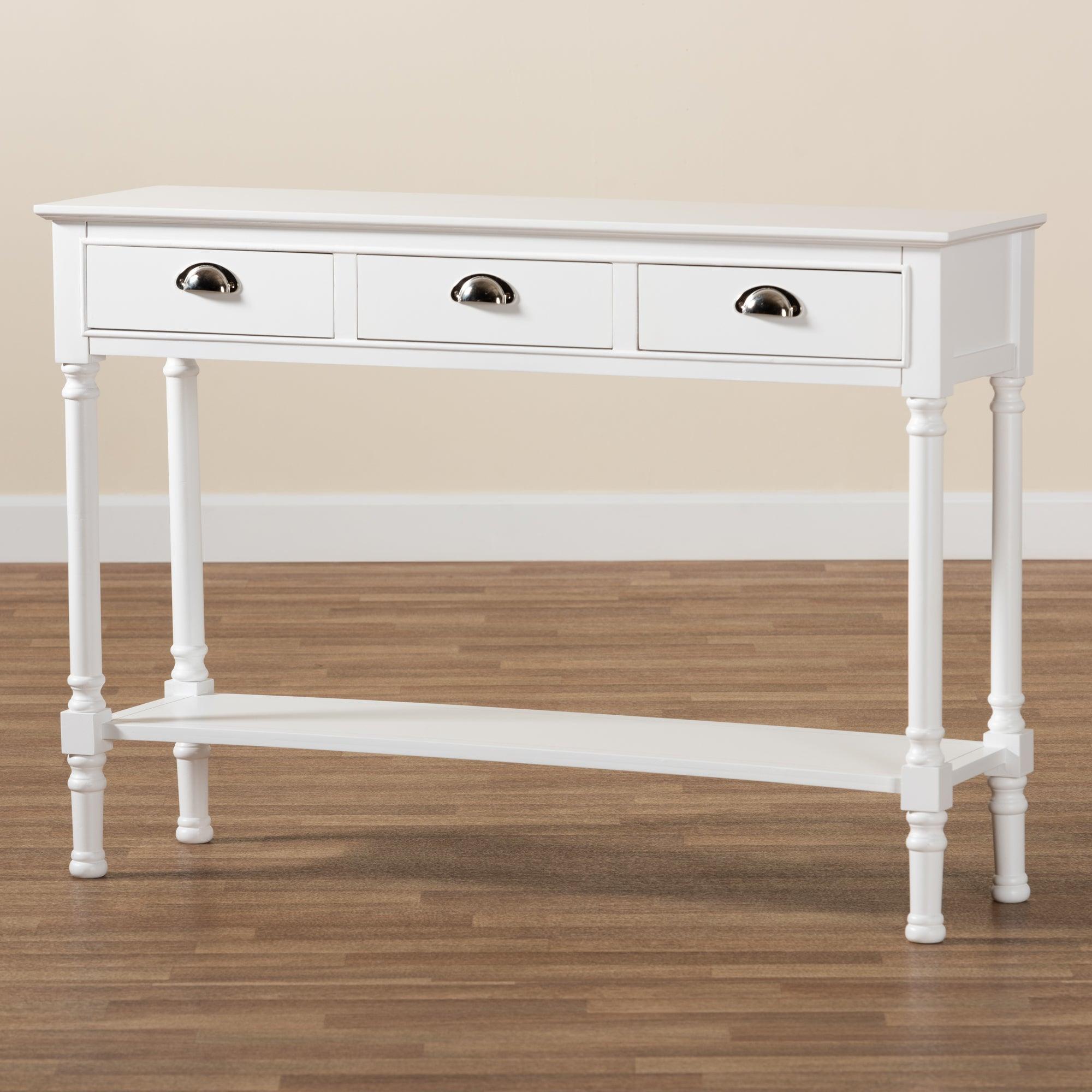 Garvey French Provincial Finished Wood 3-Drawer Entryway Console Table