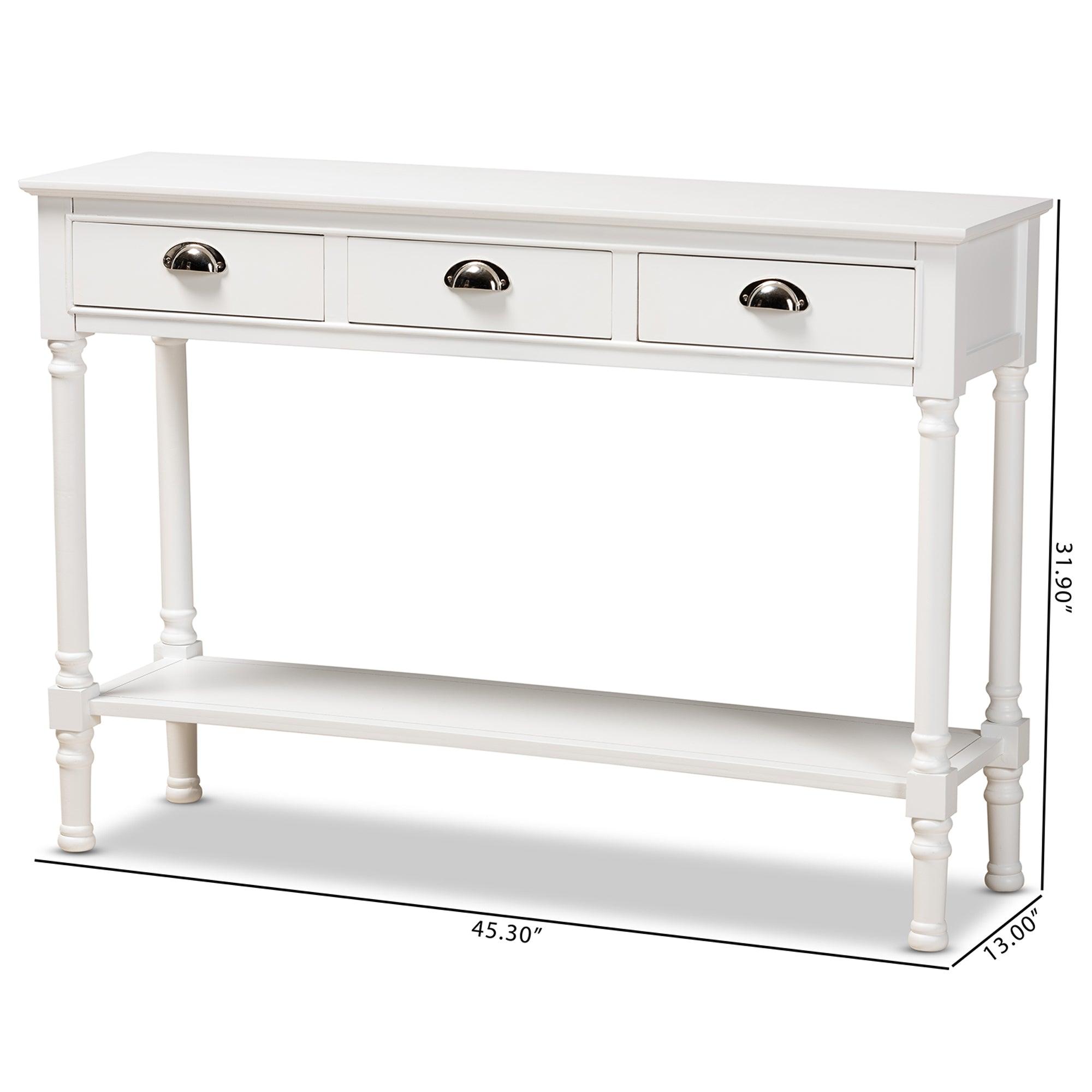 Garvey French Provincial Finished Wood 3-Drawer Entryway Console Table