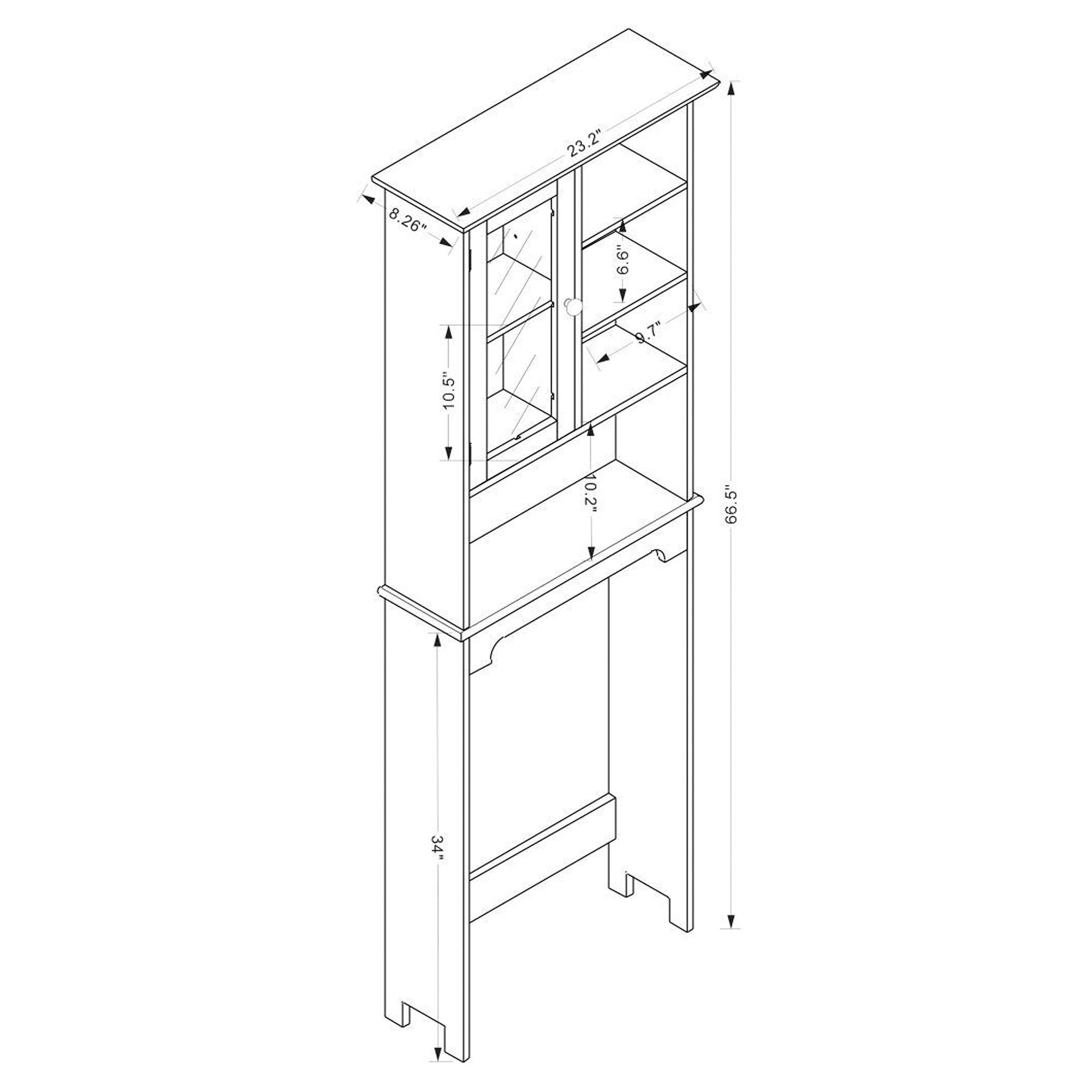 Campbell Modern and Contemporary Finished Wood Over the Toilet Bathroom Storage Cabinet