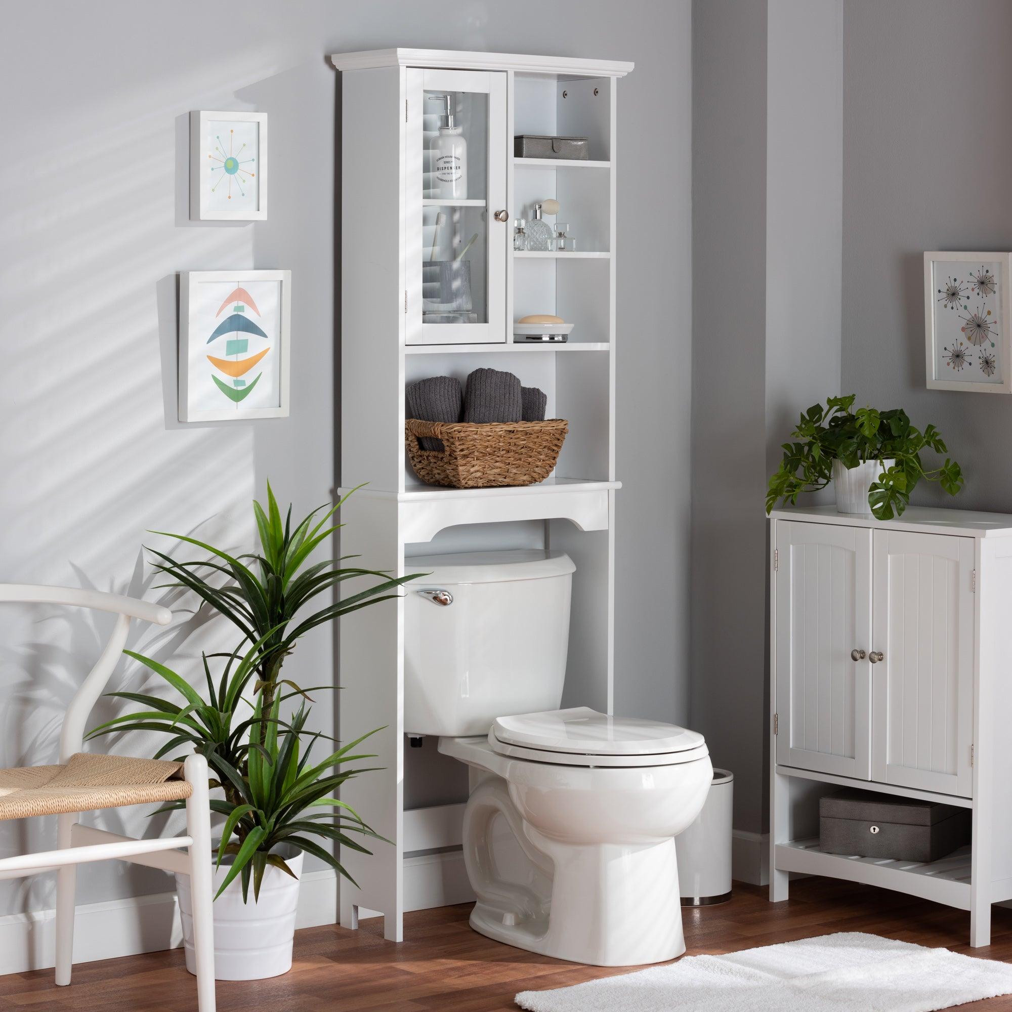 Campbell Modern and Contemporary Finished Wood Over the Toilet Bathroom Storage Cabinet