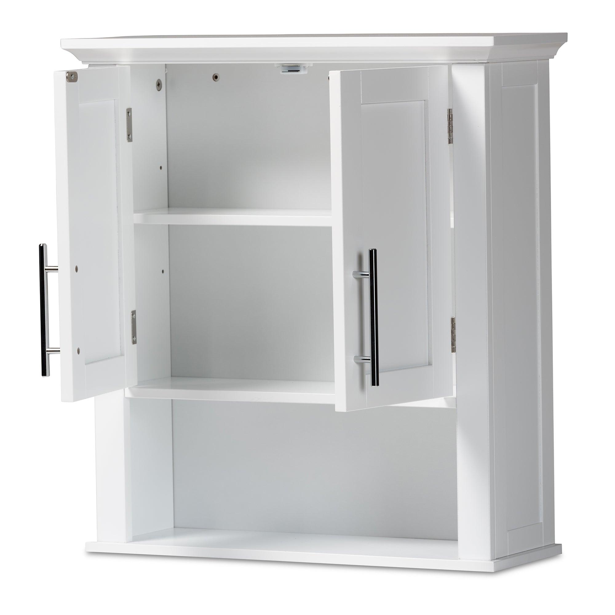 Turner Modern and Contemporary Finished Wood 2-Door Bathroom Wall Storage Cabinet